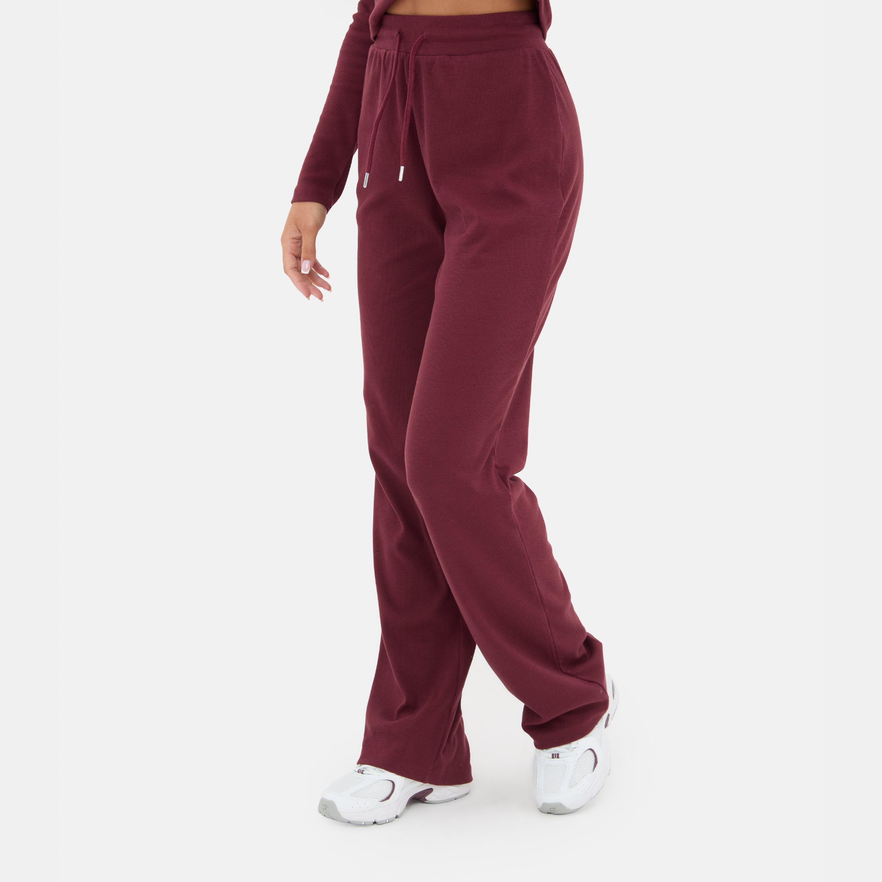 Burgundy - I Saw It First - Ribbed Wide Leg Trouser - 2