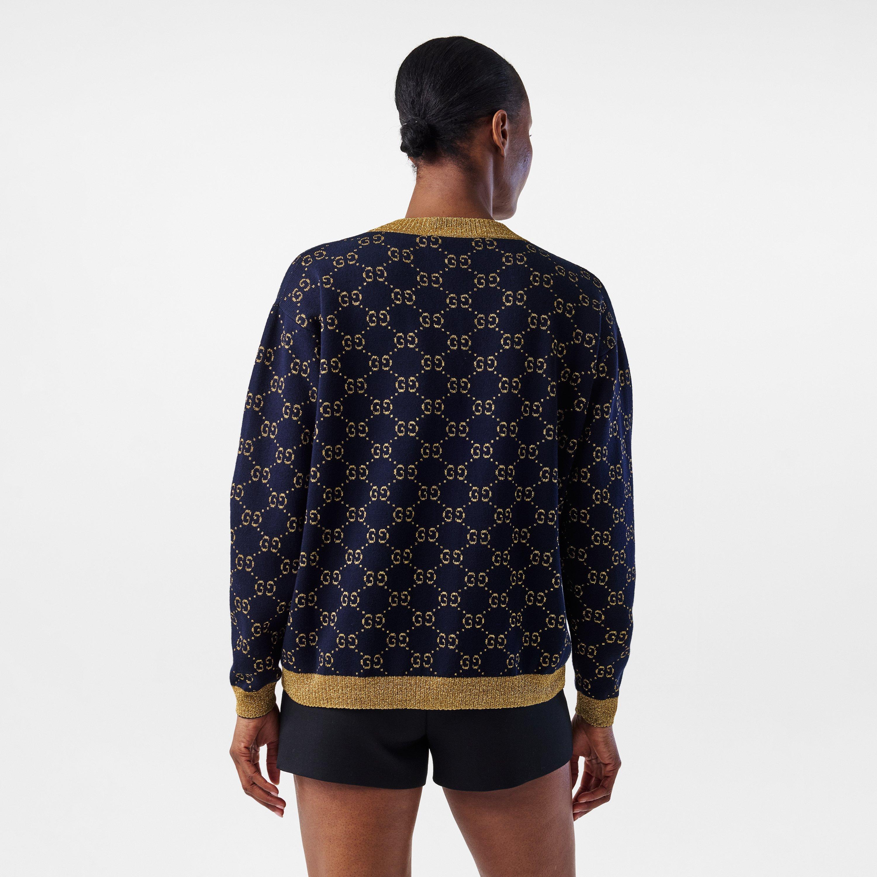 Gucci | Women's GG Cotton Lamé Cardigan | Cardigans | Cruise Fashion