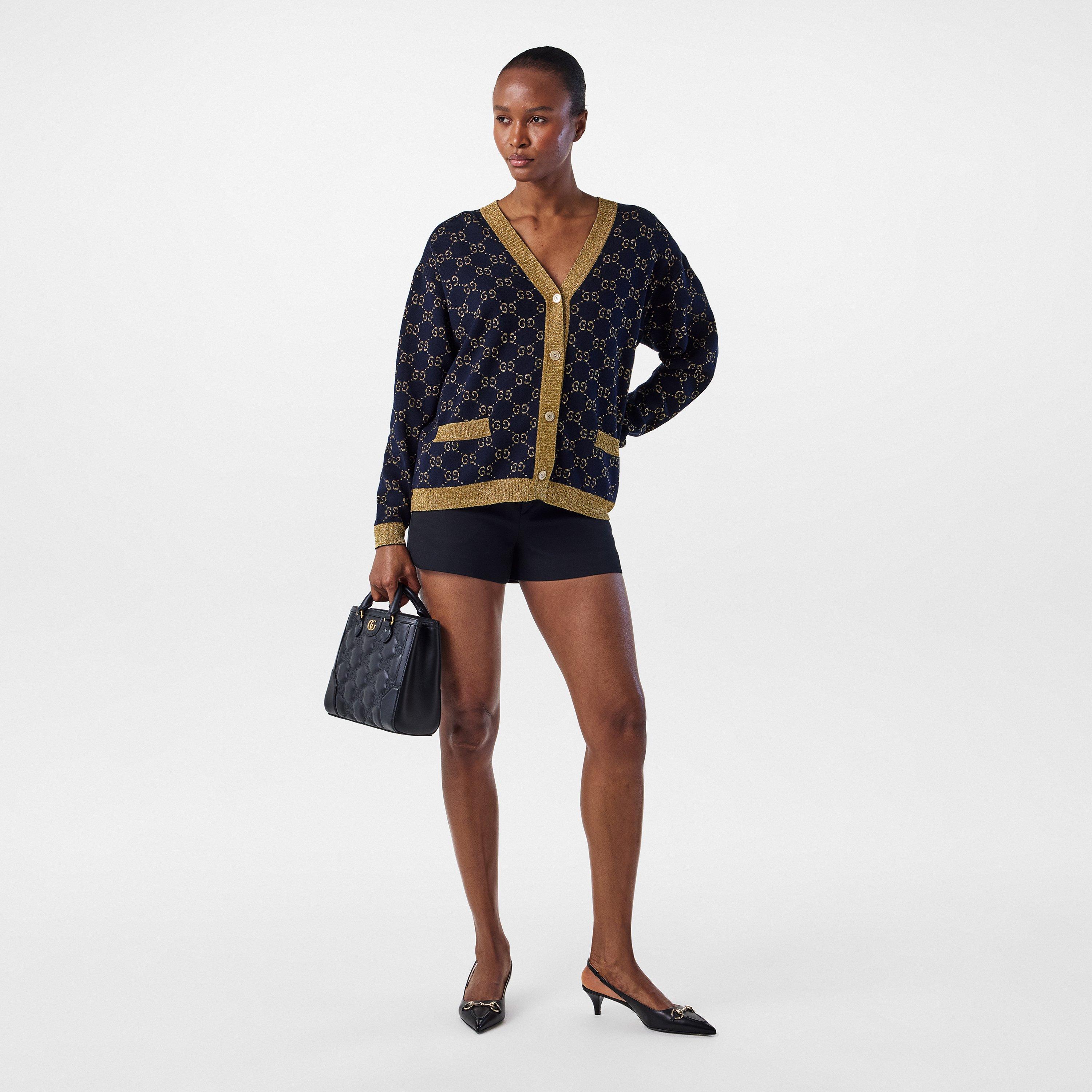 Gucci Women's GG Cotton Lamé Cardigan | Cruise Fashion