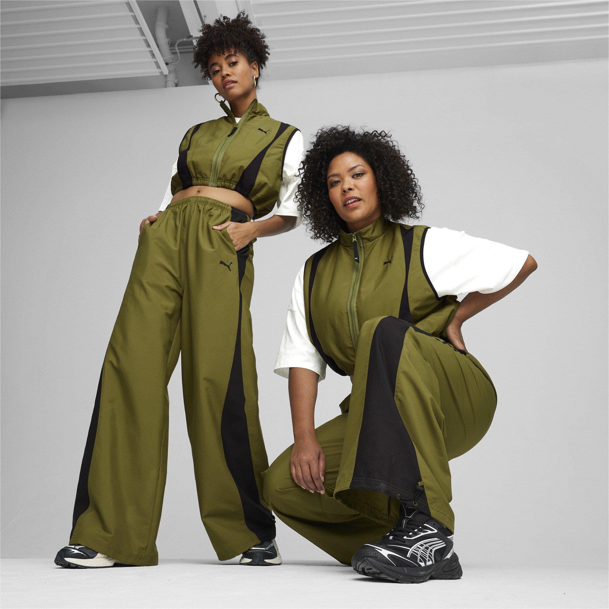 Olive (there is no difference between en-GB and fr-FR for this word) - Puma - Women's Dare To Open Hem Poly Jogger - 2
