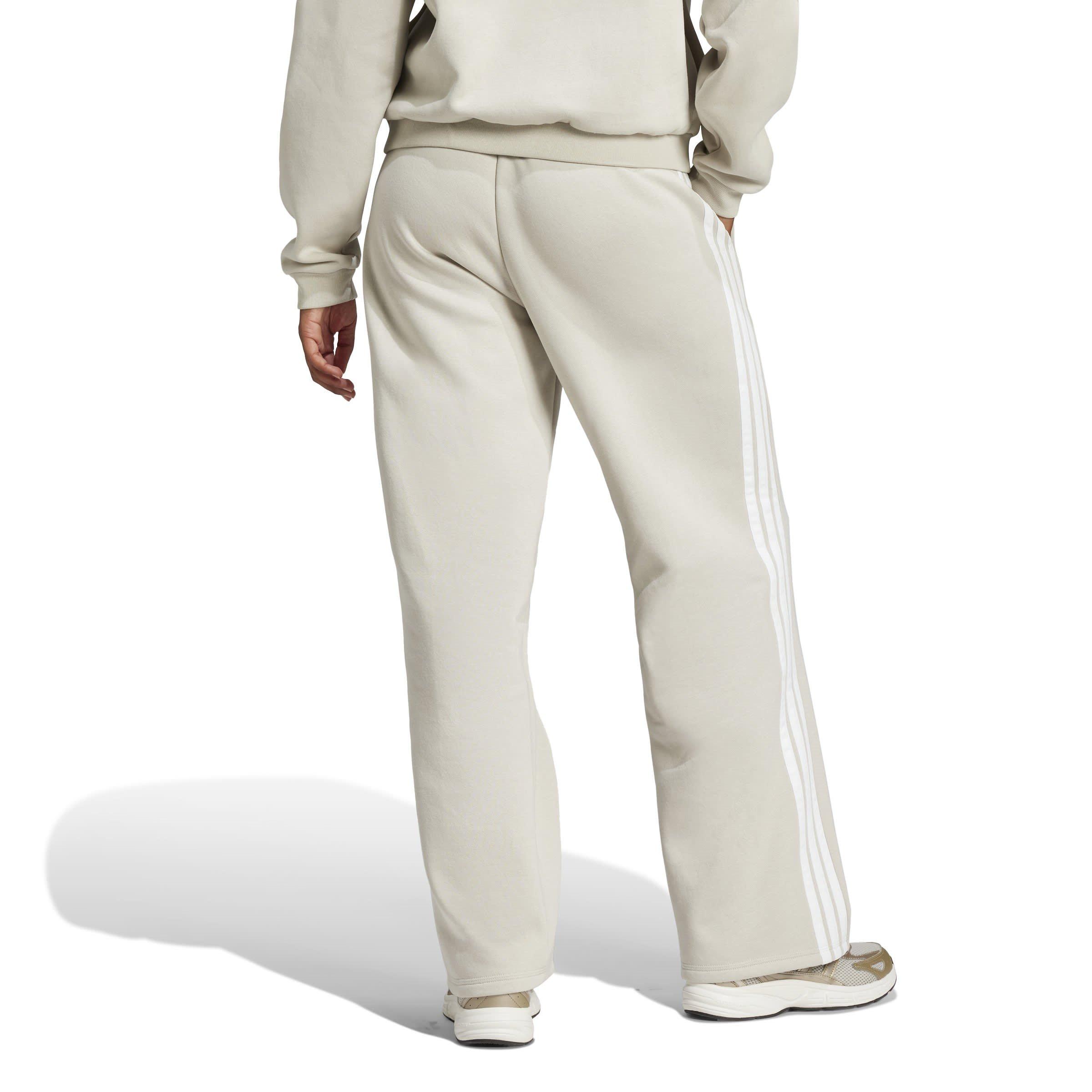 Alumina/White - adidas - Essentials 3-Stripes Open-Hem Fleece Joggers Womens - 3