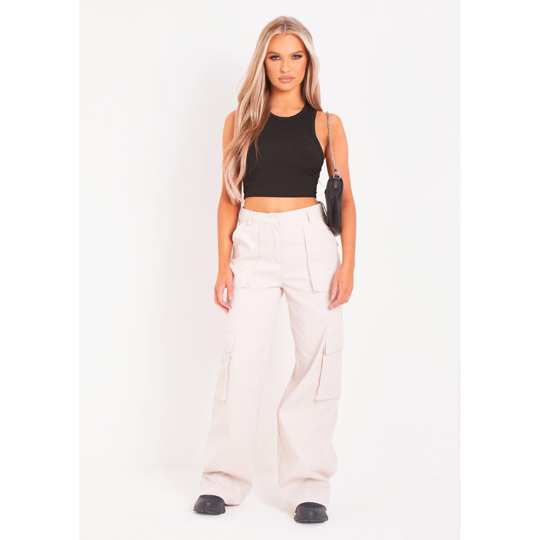 Steen - Missy Empire - Detail Mid Rise Cargo Pants