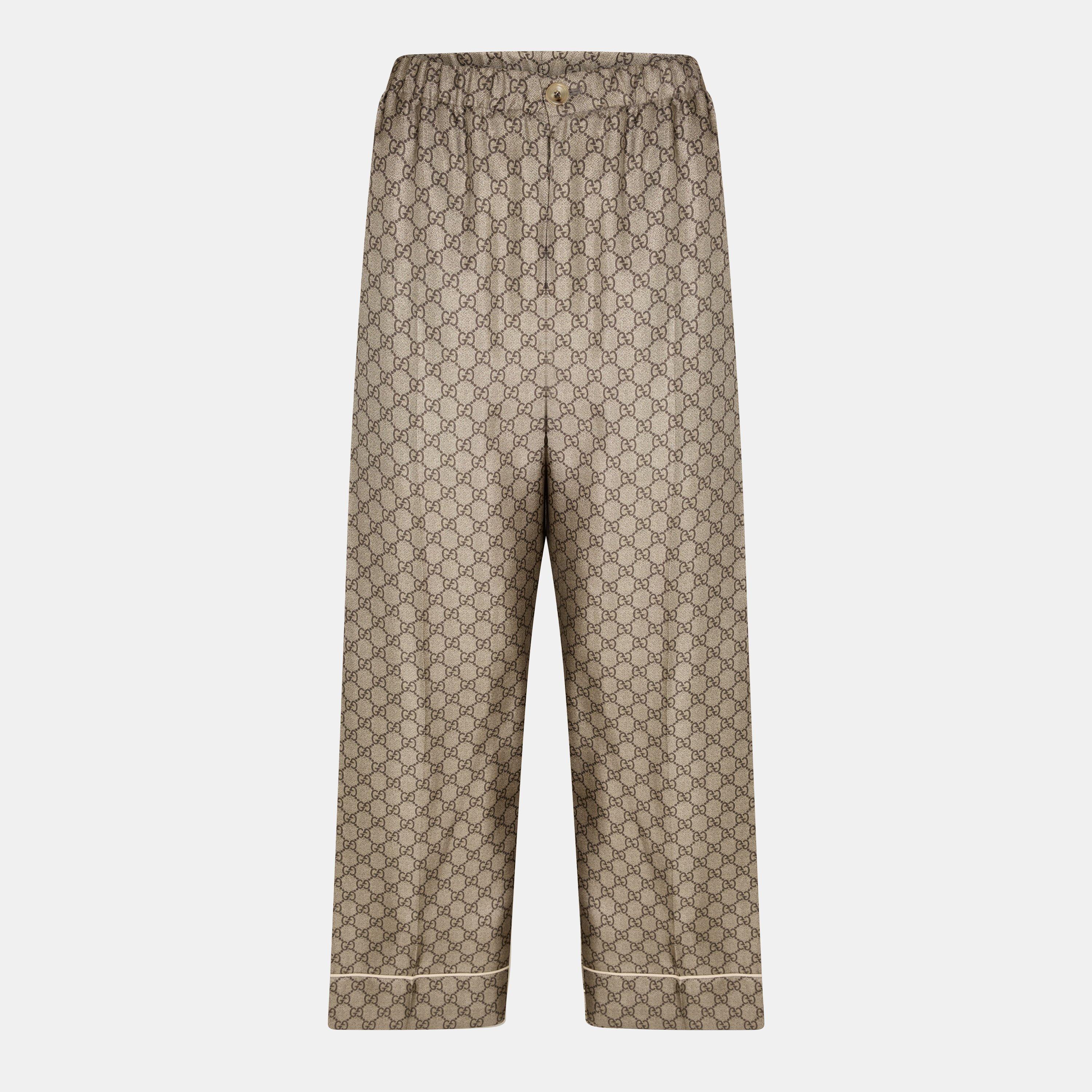 Camel/Mix - Gucci - Women's Wide Leg Trousers - 1