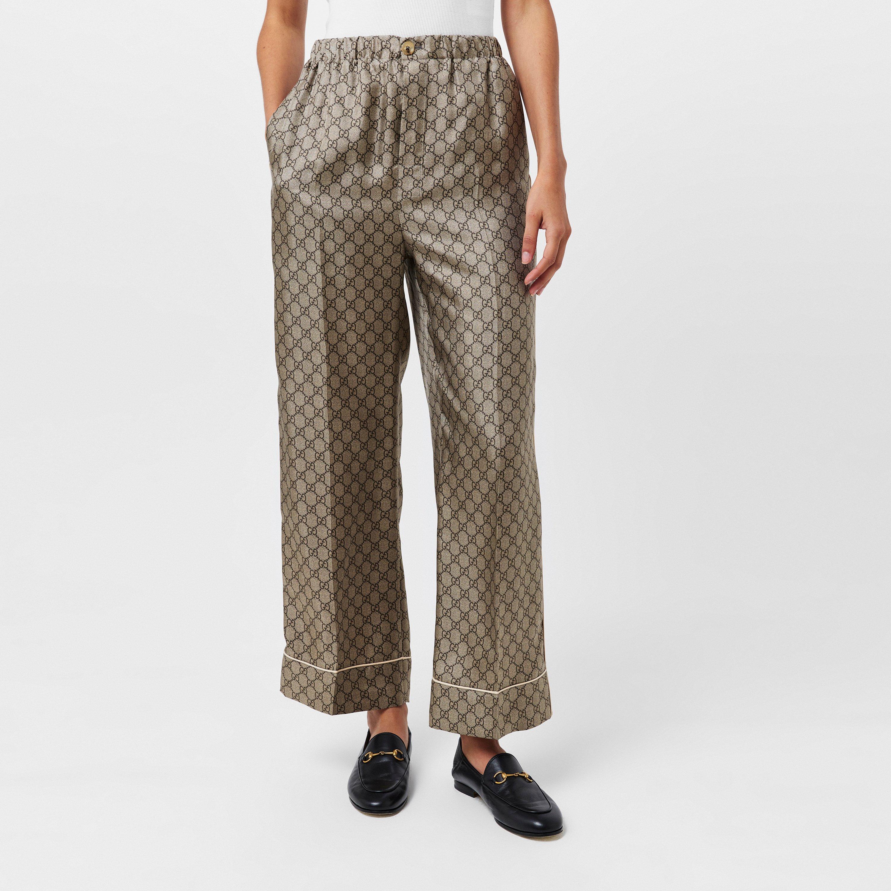 Camel/Mix - Gucci - Women's Wide Leg Trousers - 3