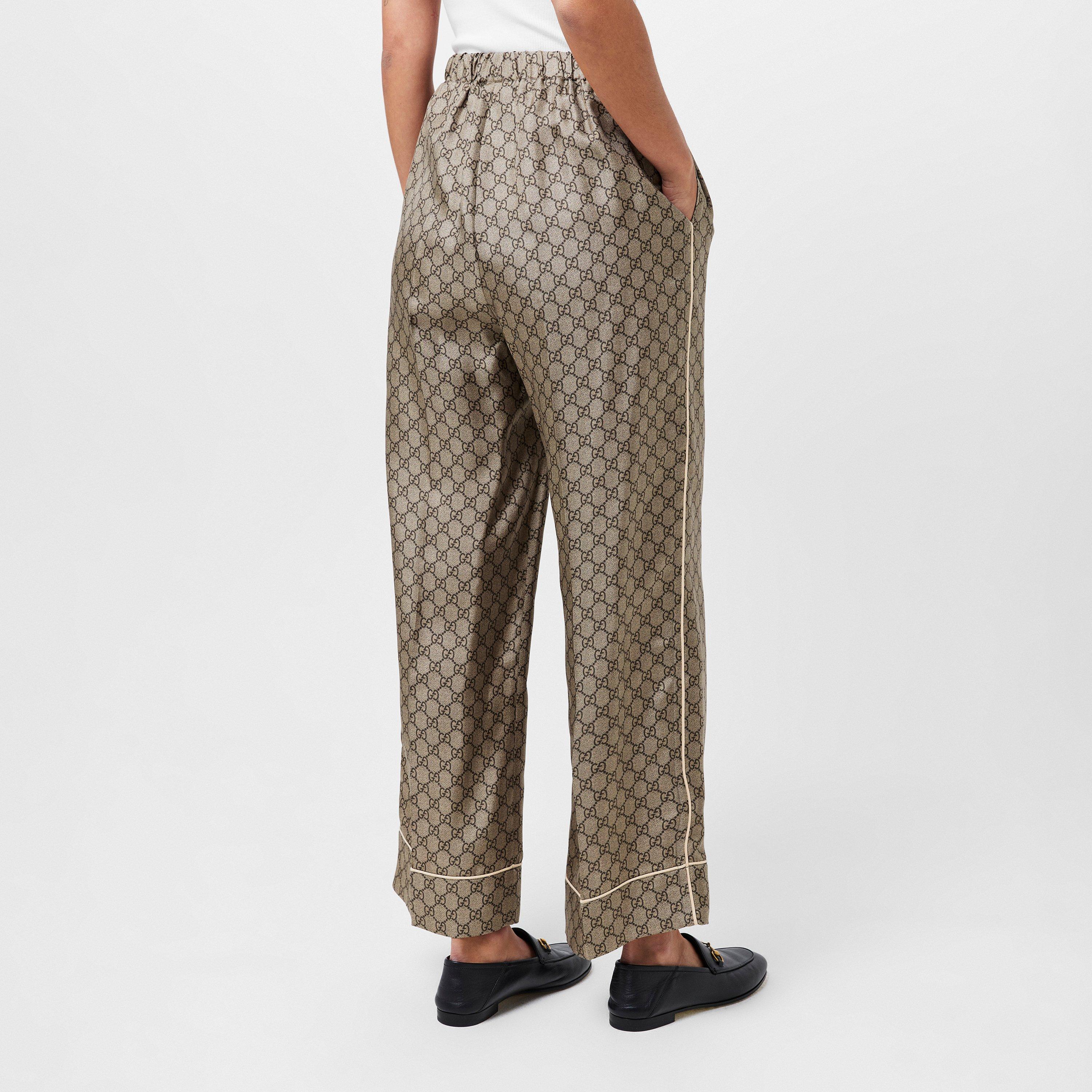 Camel/Mix - Gucci - Women's Wide Leg Trousers - 4