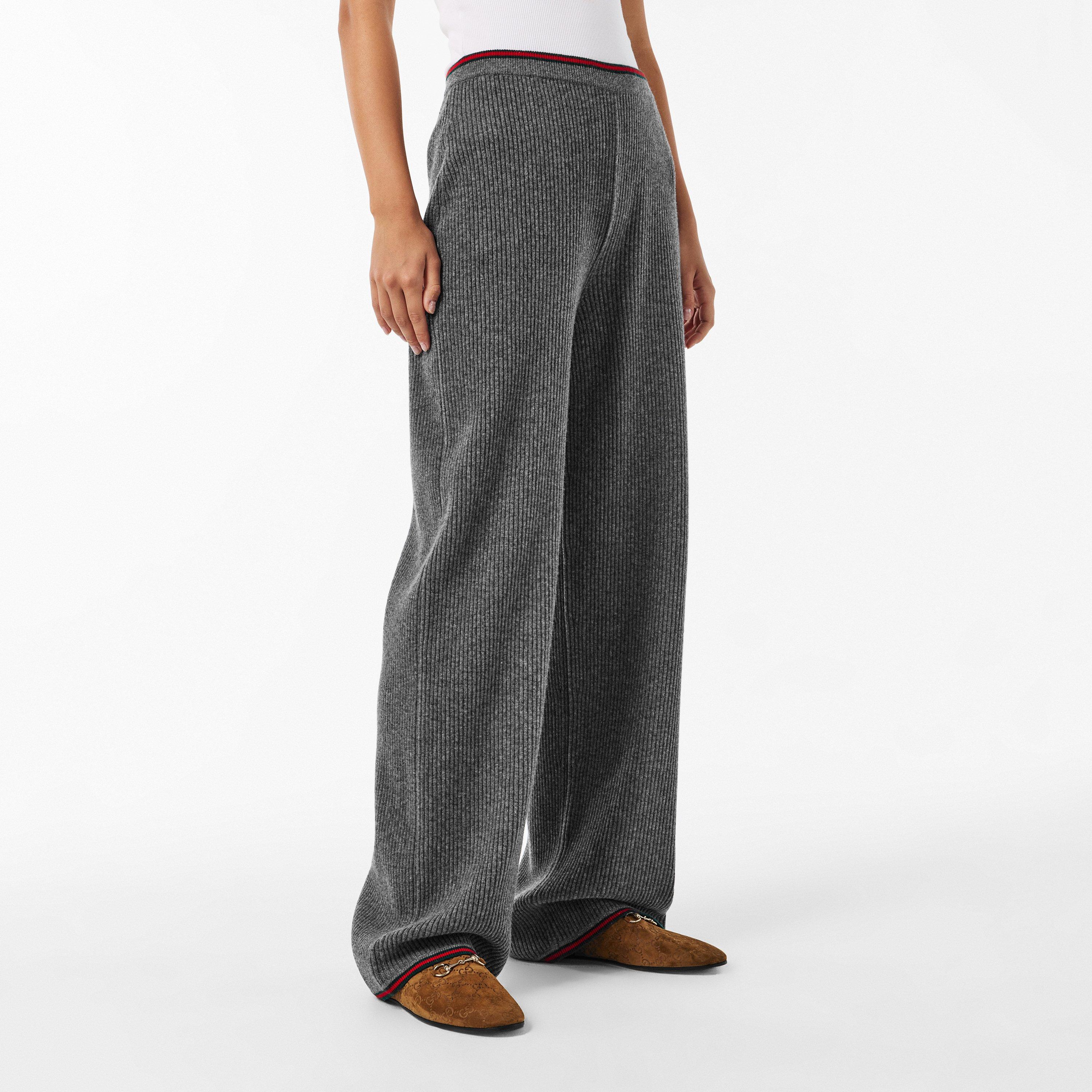 Dark Grey - Gucci - Women's Wide Leg Trousers - 3