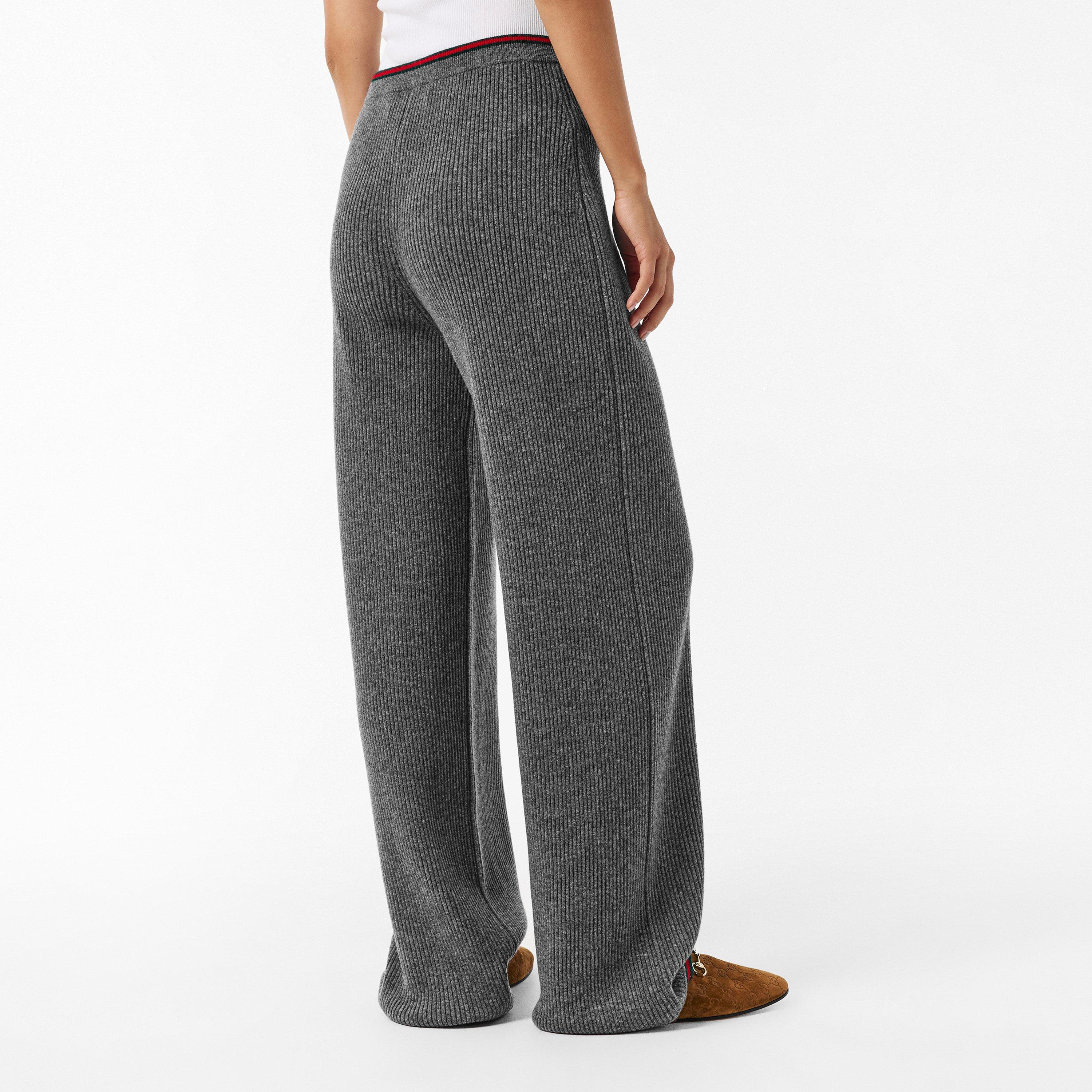 Dark Grey - Gucci - Women's Wide Leg Trousers - 4