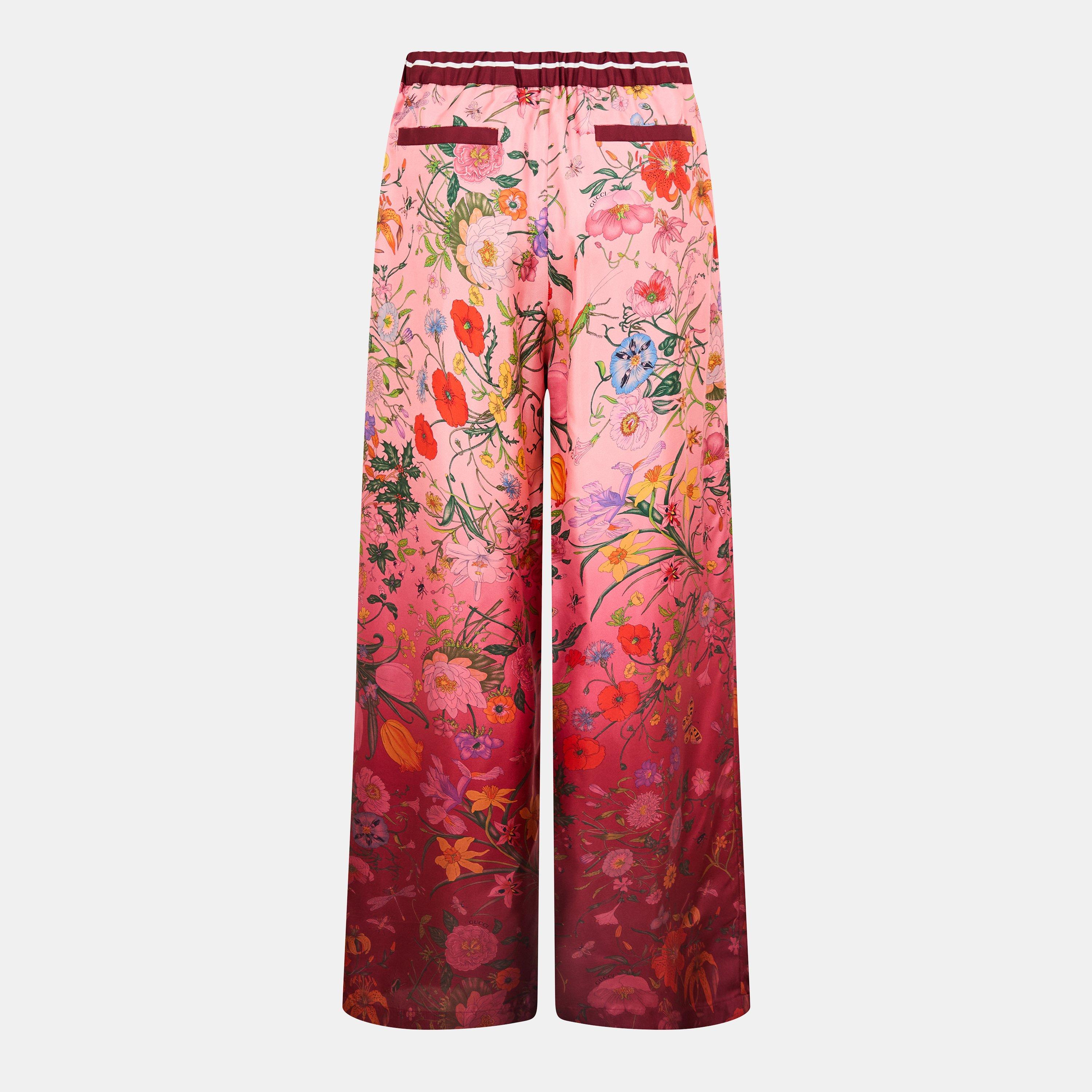 Pink/Ancora - Gucci - Women's Wide Leg Trousers - 2