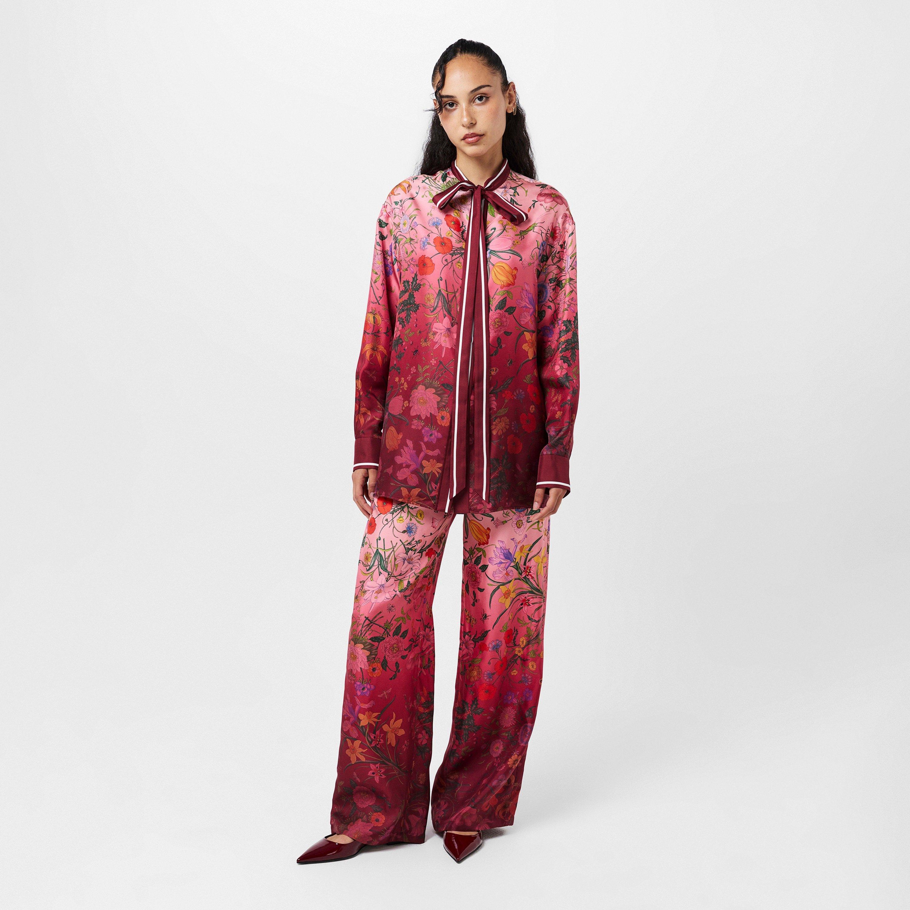 Pink/Ancora - Gucci - Women's Wide Leg Trousers - 6