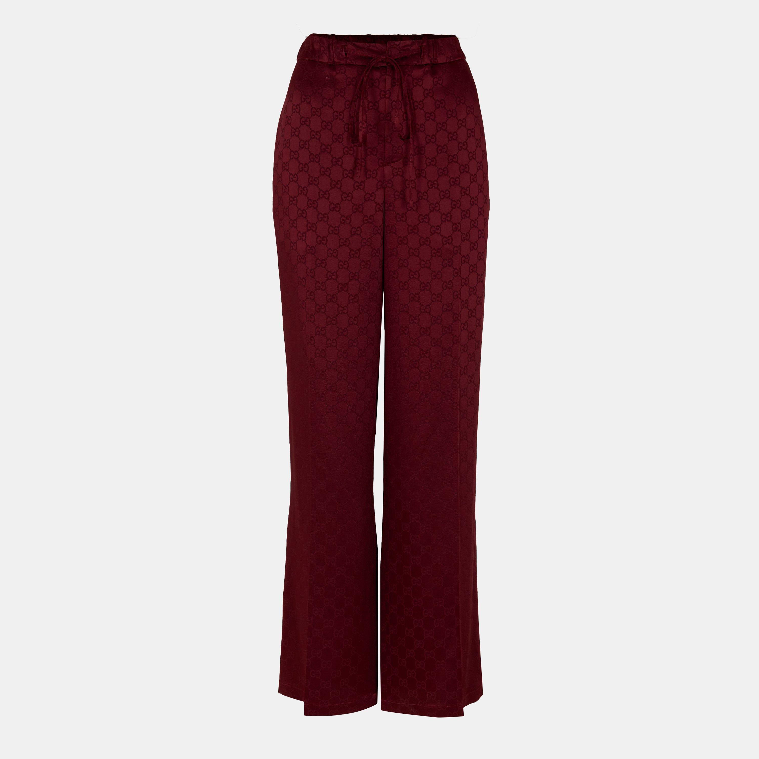 Gucci Women's Wide Leg Trousers - Rosso Ancora - Size 42 (UK 10)