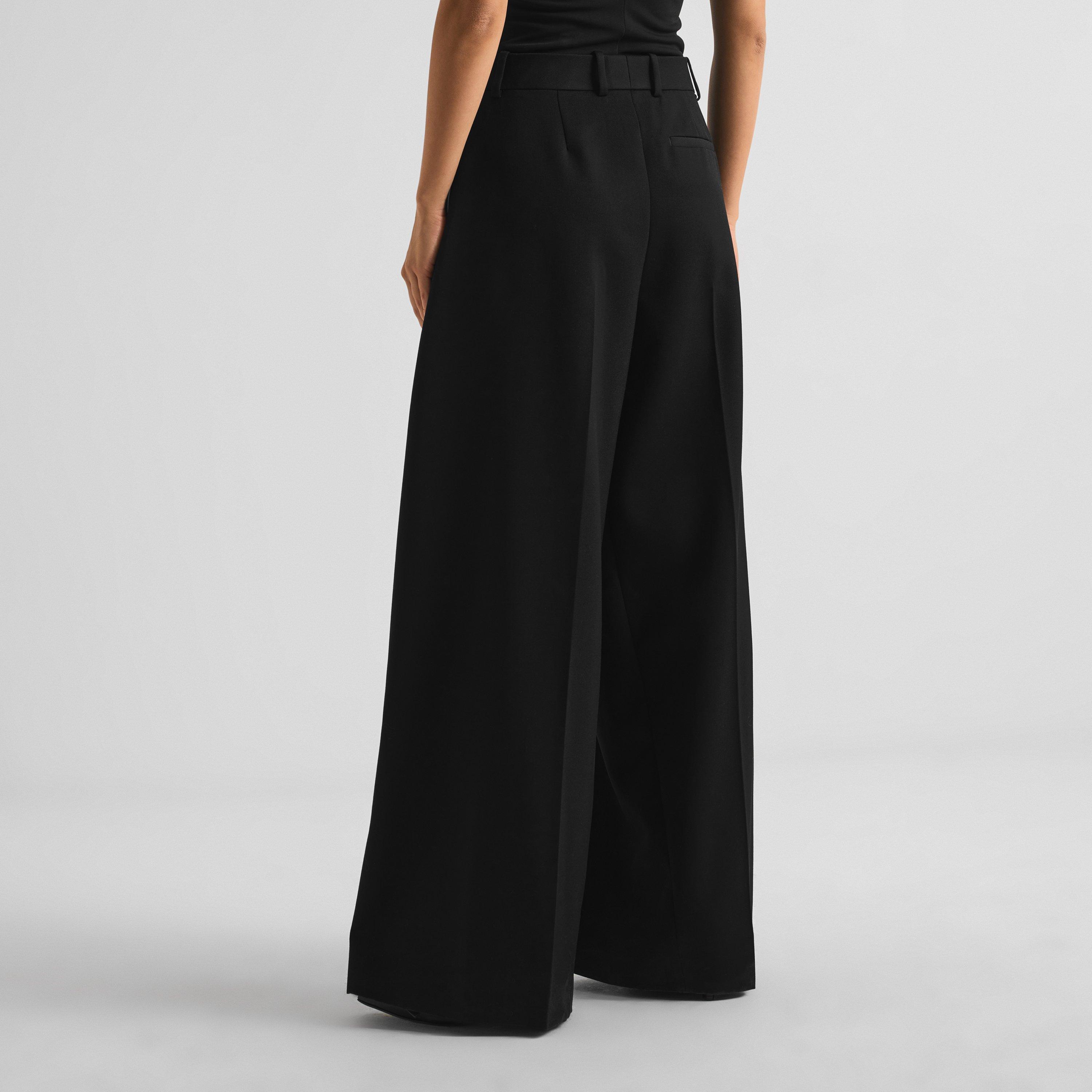 Black - GIVENCHY - Women's Balloon Wool Wide-Leg Trousers - 4
