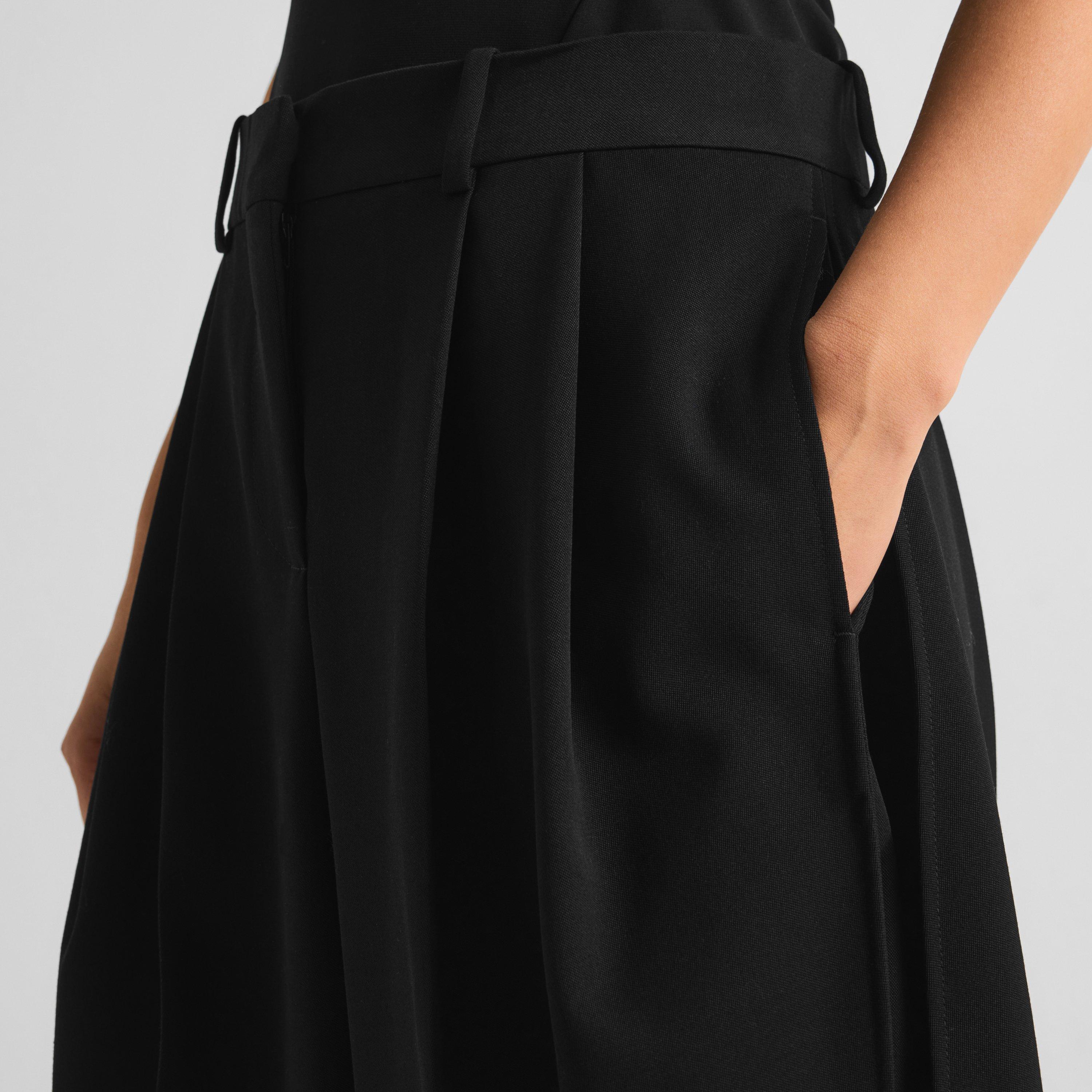 Black - GIVENCHY - Women's Balloon Wool Wide-Leg Trousers - 5