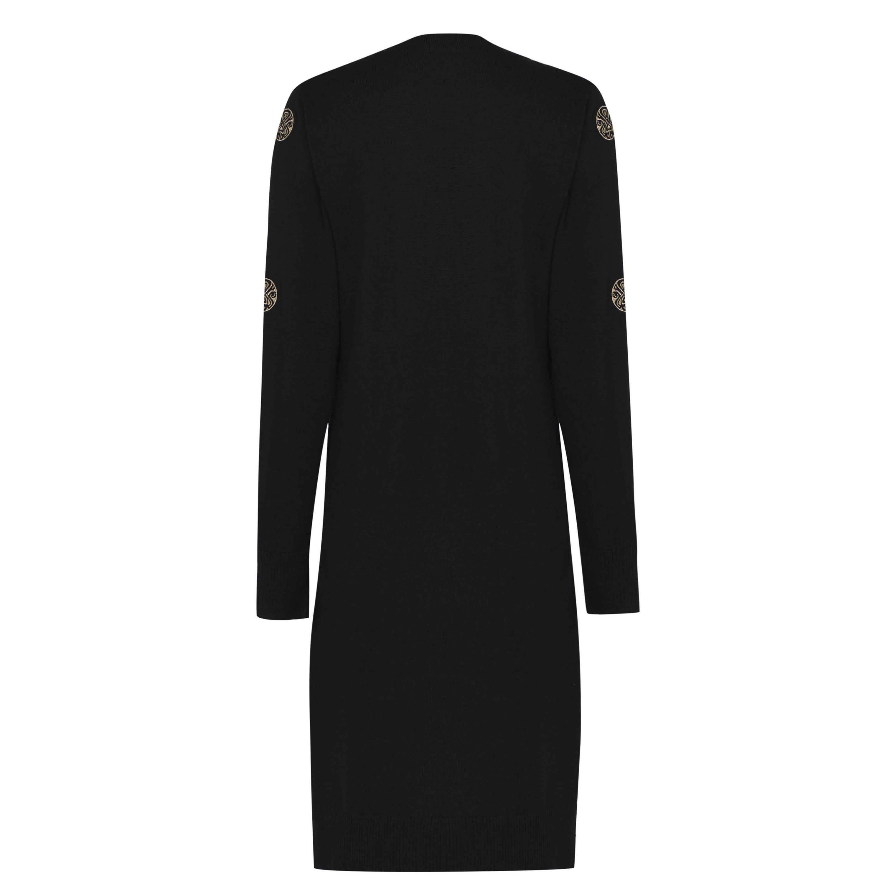 Schwarz/Gold - Biba - BIBA Logo Embroidered Cardigan - 6