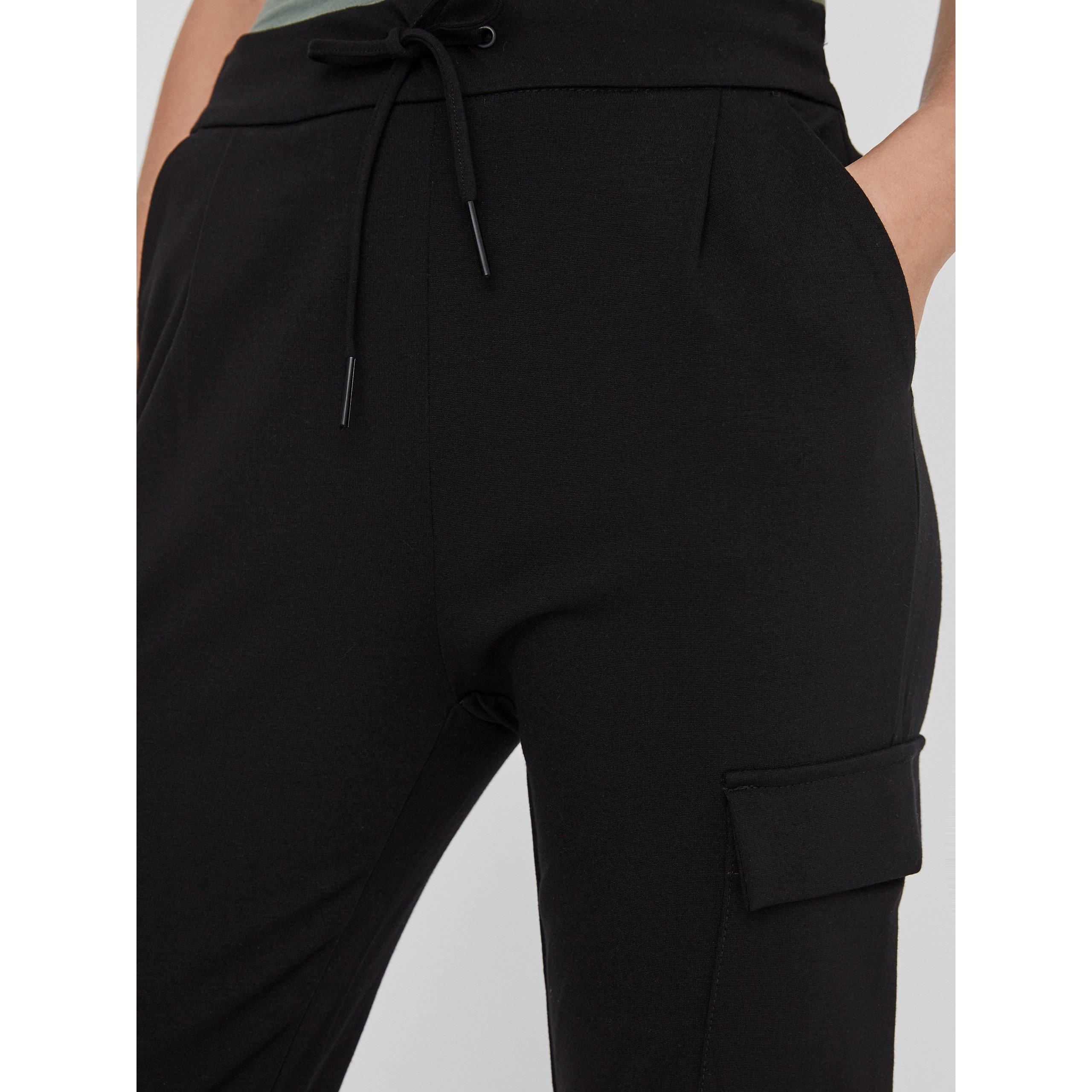 Black - Vero Moda - Women's Knitted Cargo Trousers - 4