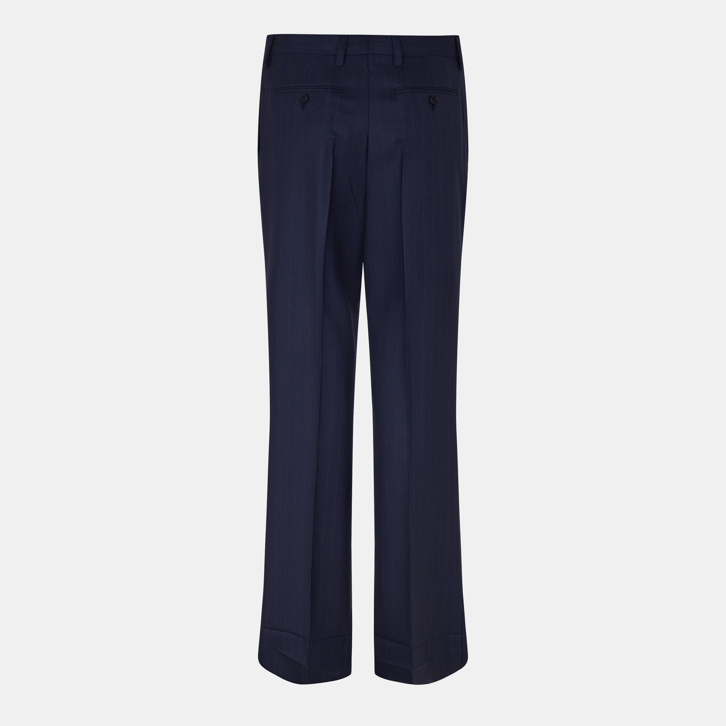 Bleu - Prada - Women's Tailored Wide Leg Trousers - 2