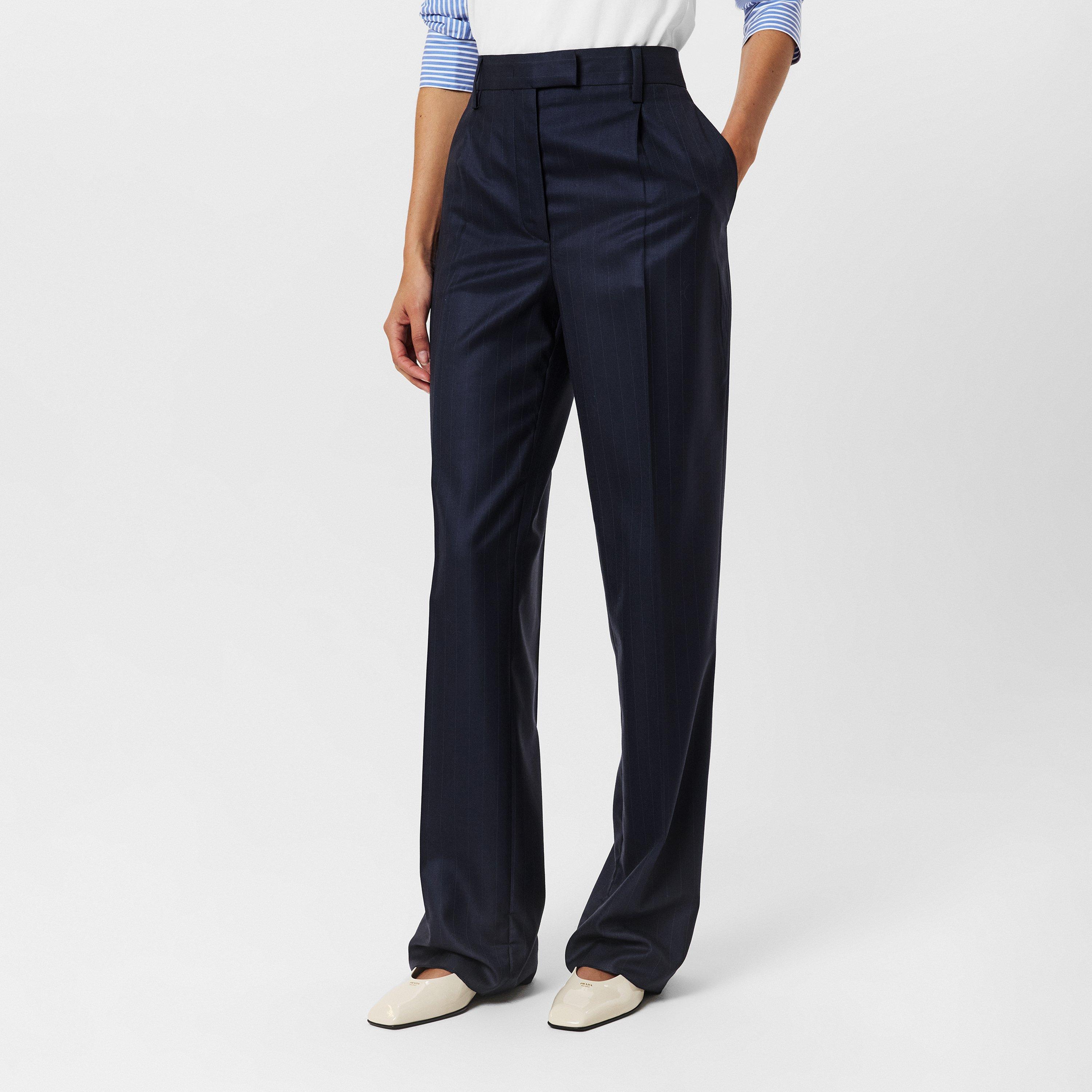 Bleu - Prada - Women's Tailored Wide Leg Trousers - 3