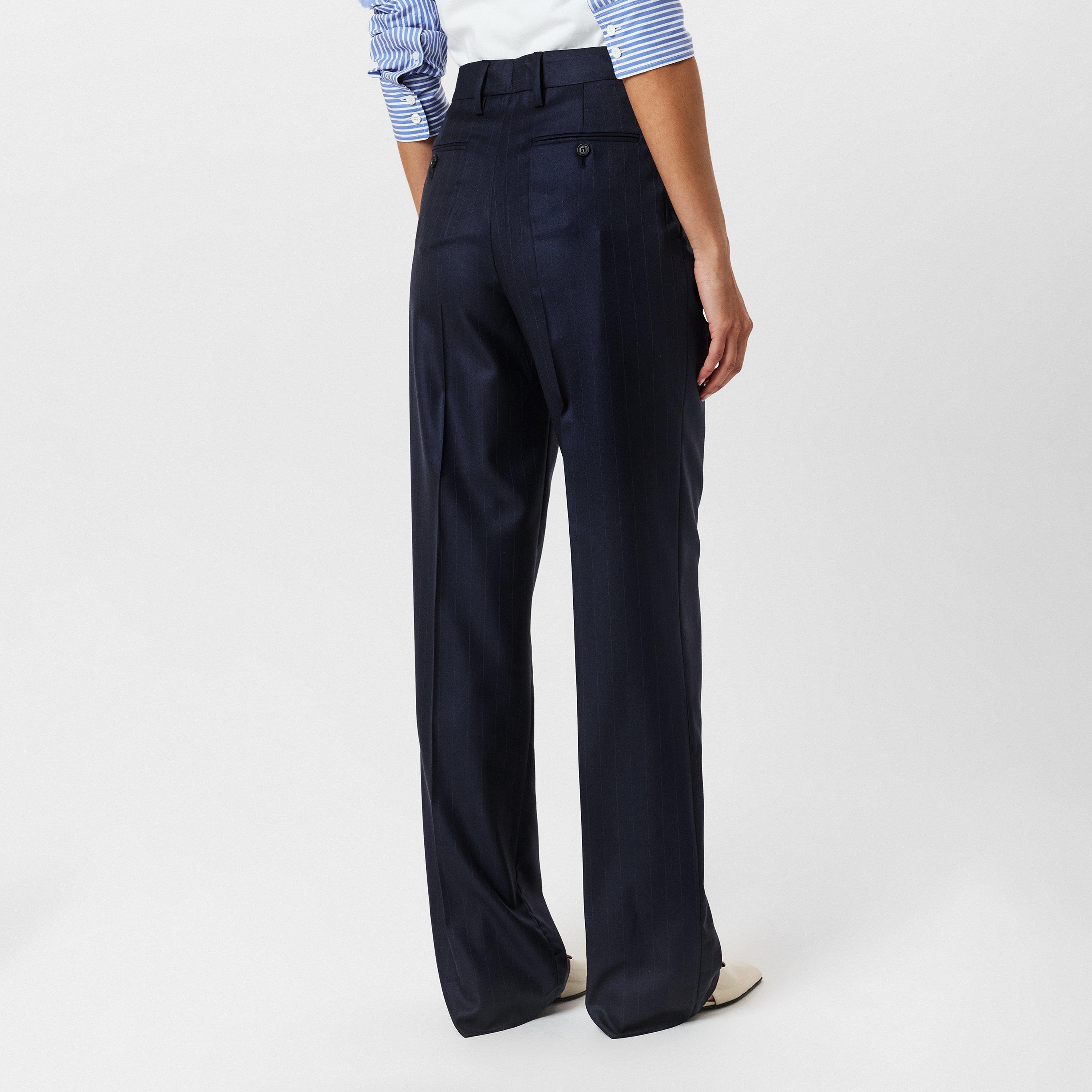 Bleu - Prada - Women's Tailored Wide Leg Trousers - 4