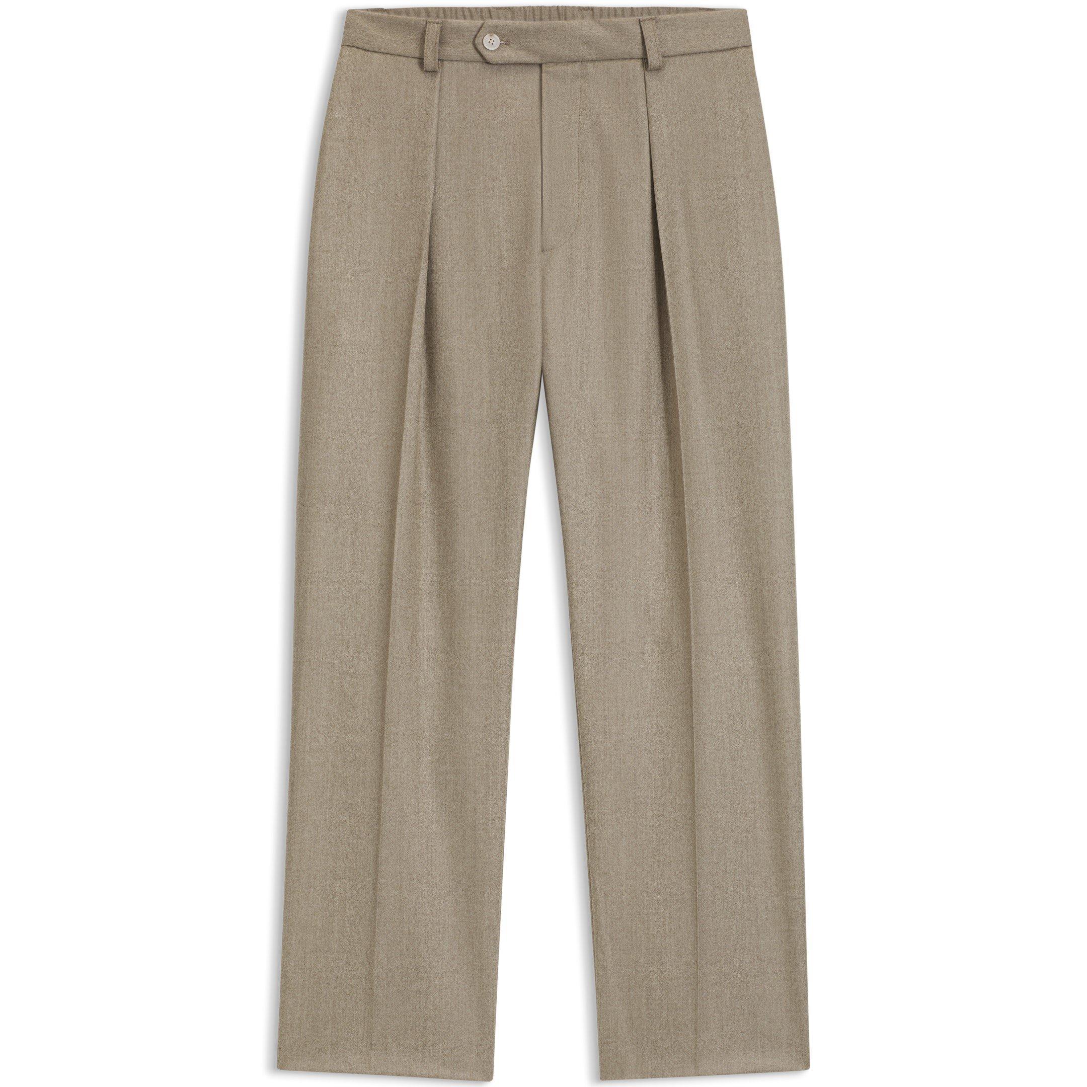 Beige 263 - Boss - Men's HBB Double Breasted Full Length Wide Leg Trousers - 1