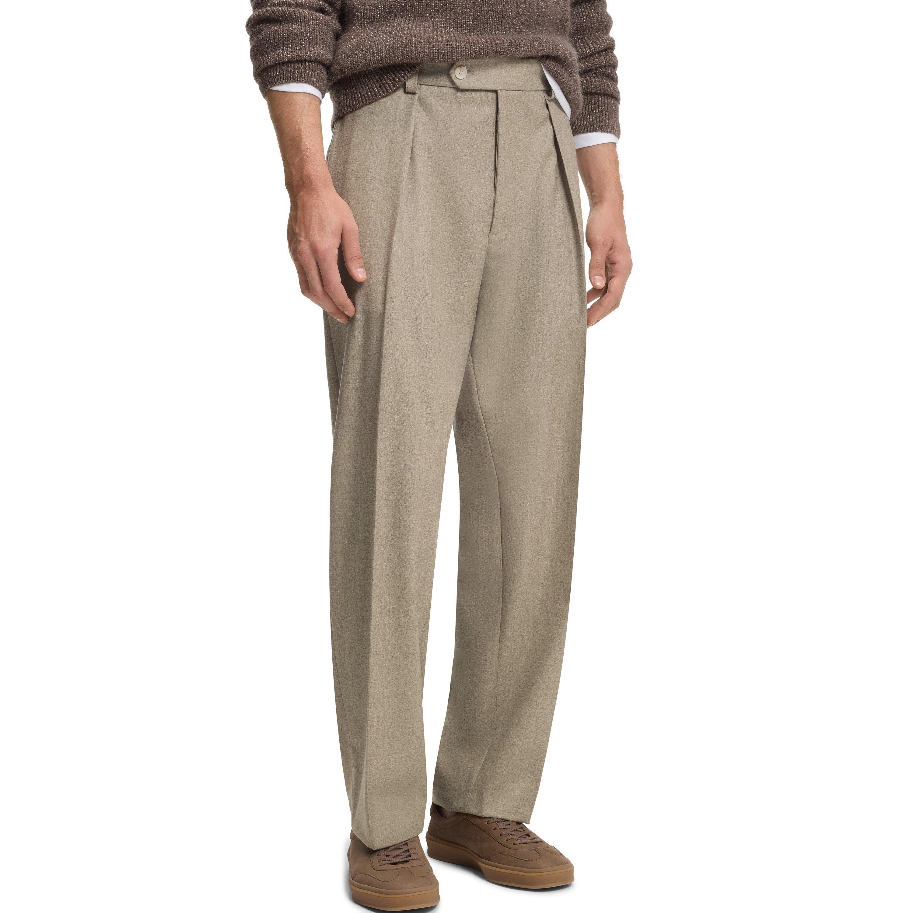 Boss Black Men's HBB Double Breasted Full Length Wide Leg Trousers ...