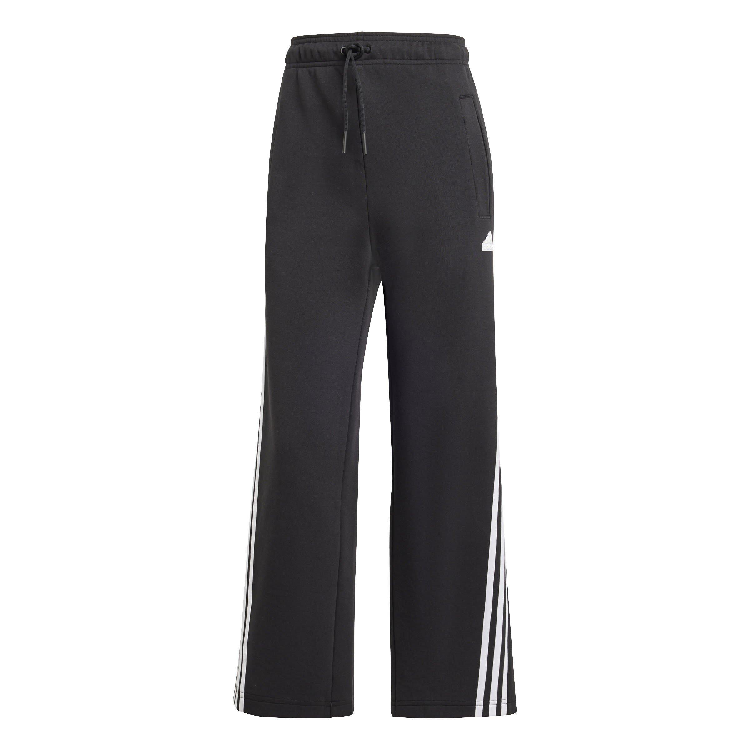 Adidas Women's Future Icons 3-Stripes Open Hem Joggers - Black/White - L (16-18)