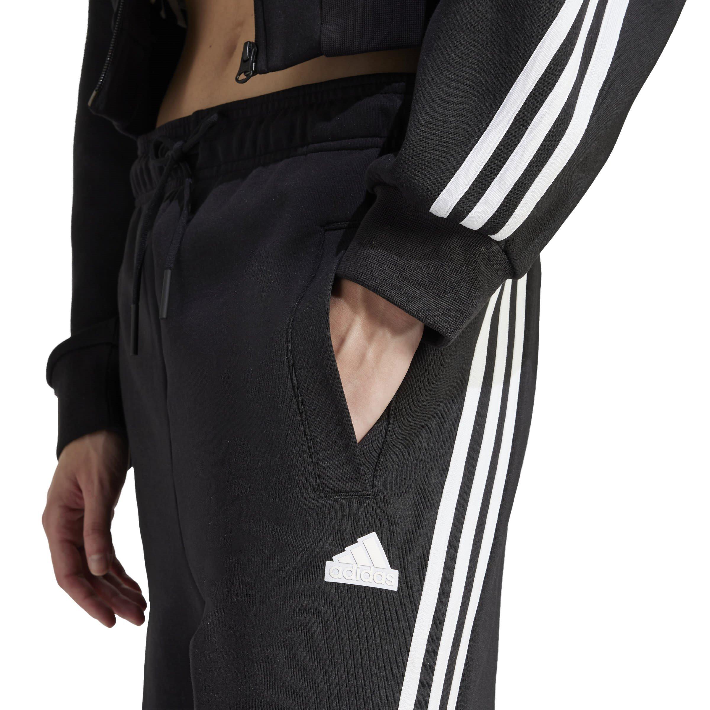 Schwarz/Weiß - adidas - Future Icons 3-Stripes Open Hem Joggers Womens - 6