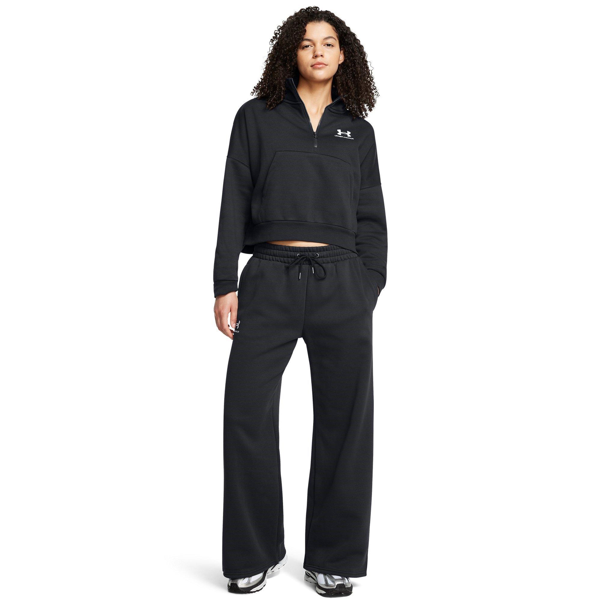 Black - Under Armour - Icon Wide Leg Open Hem Fleece Jogger - 4