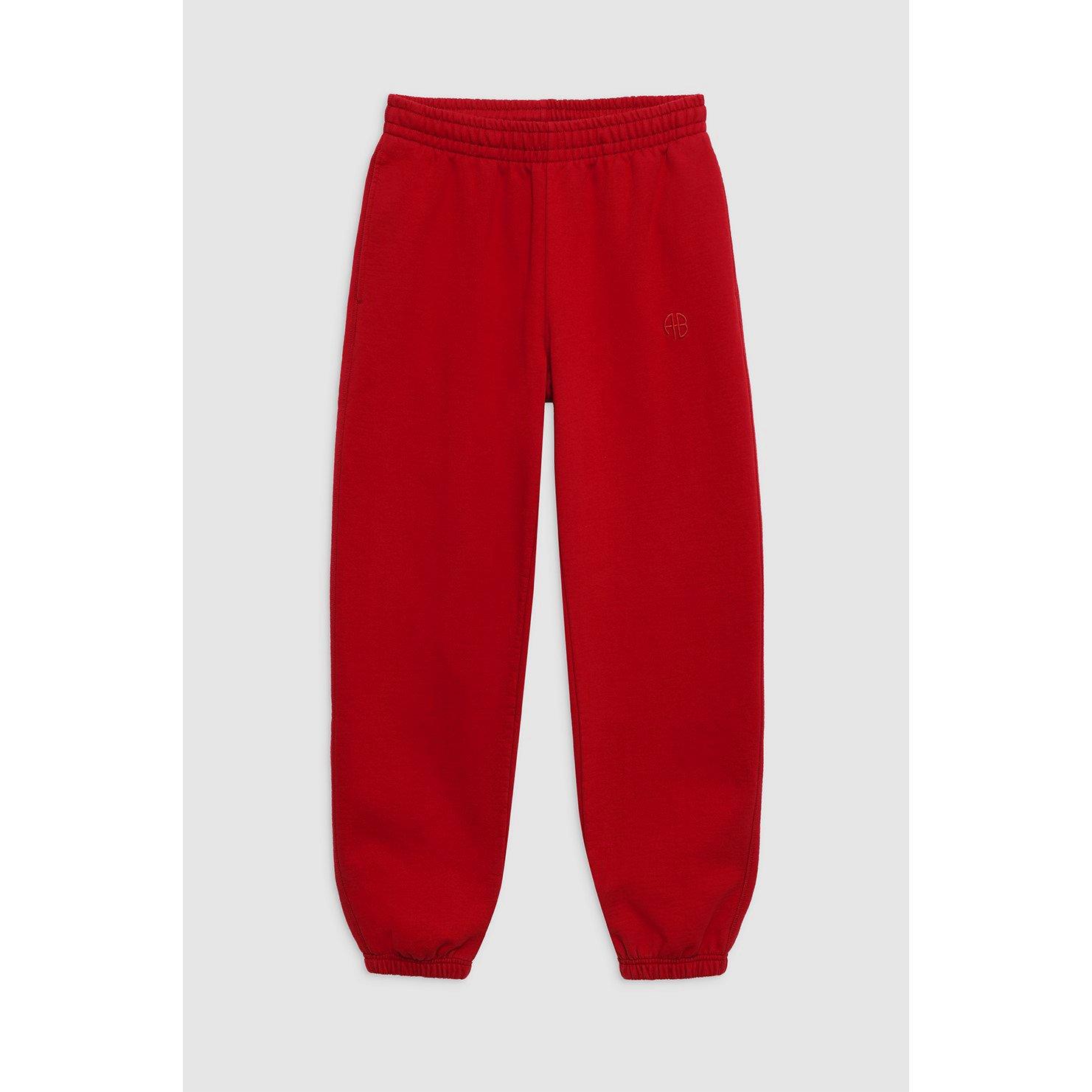 Anine Bing Women's Karter Closed Hem Fleece Joggers - RED - Size 12 (M)