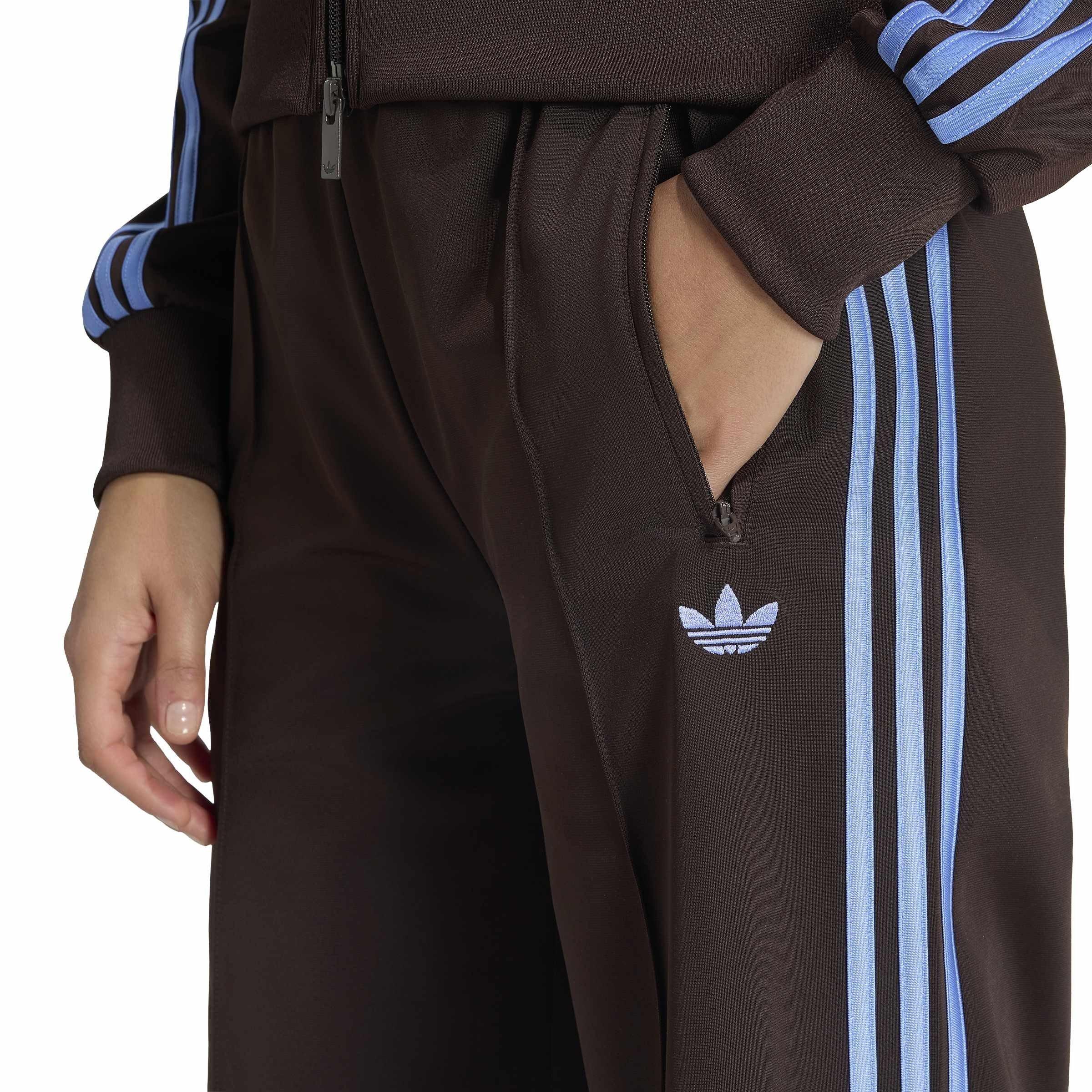 Coffee/Blue - adidas Originals - Women's Firebird Open Hem Woven Joggers - 4