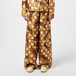 Amiri Leopard Polka Silk Trousers