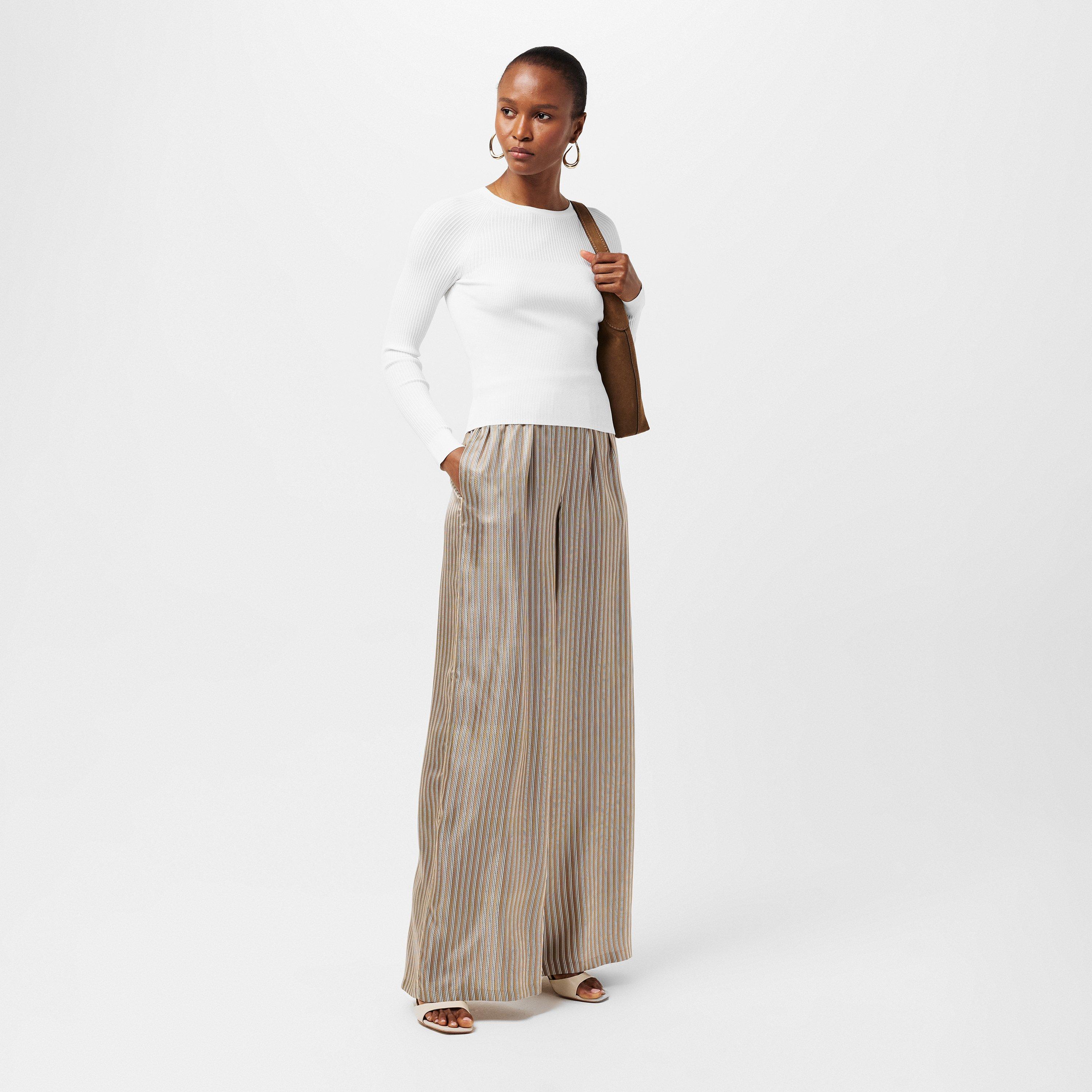 Hazelnut - Max Mara - Women's Wide Leg Trousers - 6