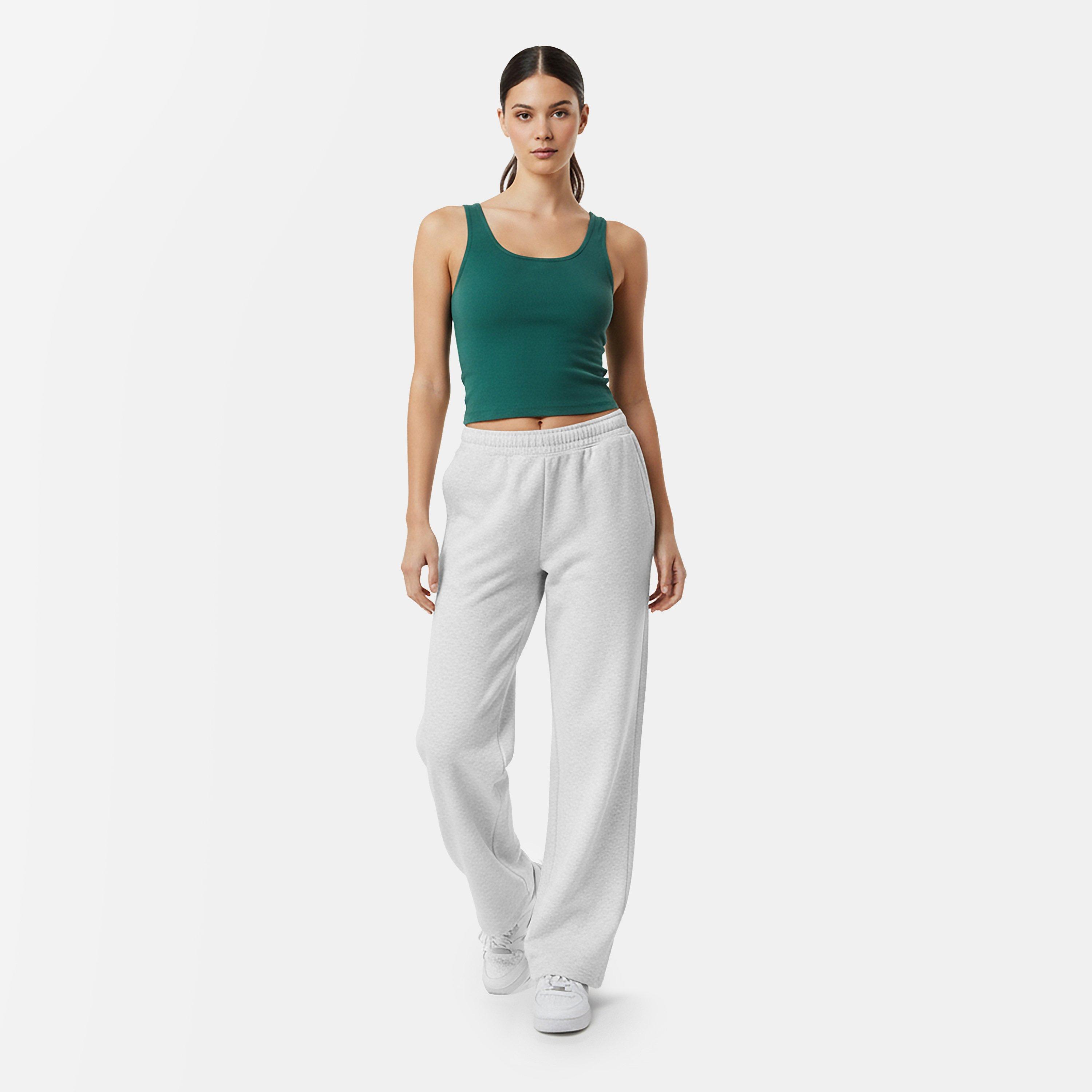 Gris hielo jaspeado - USA Pro - Womens Open Hem Fleece Joggers - 5