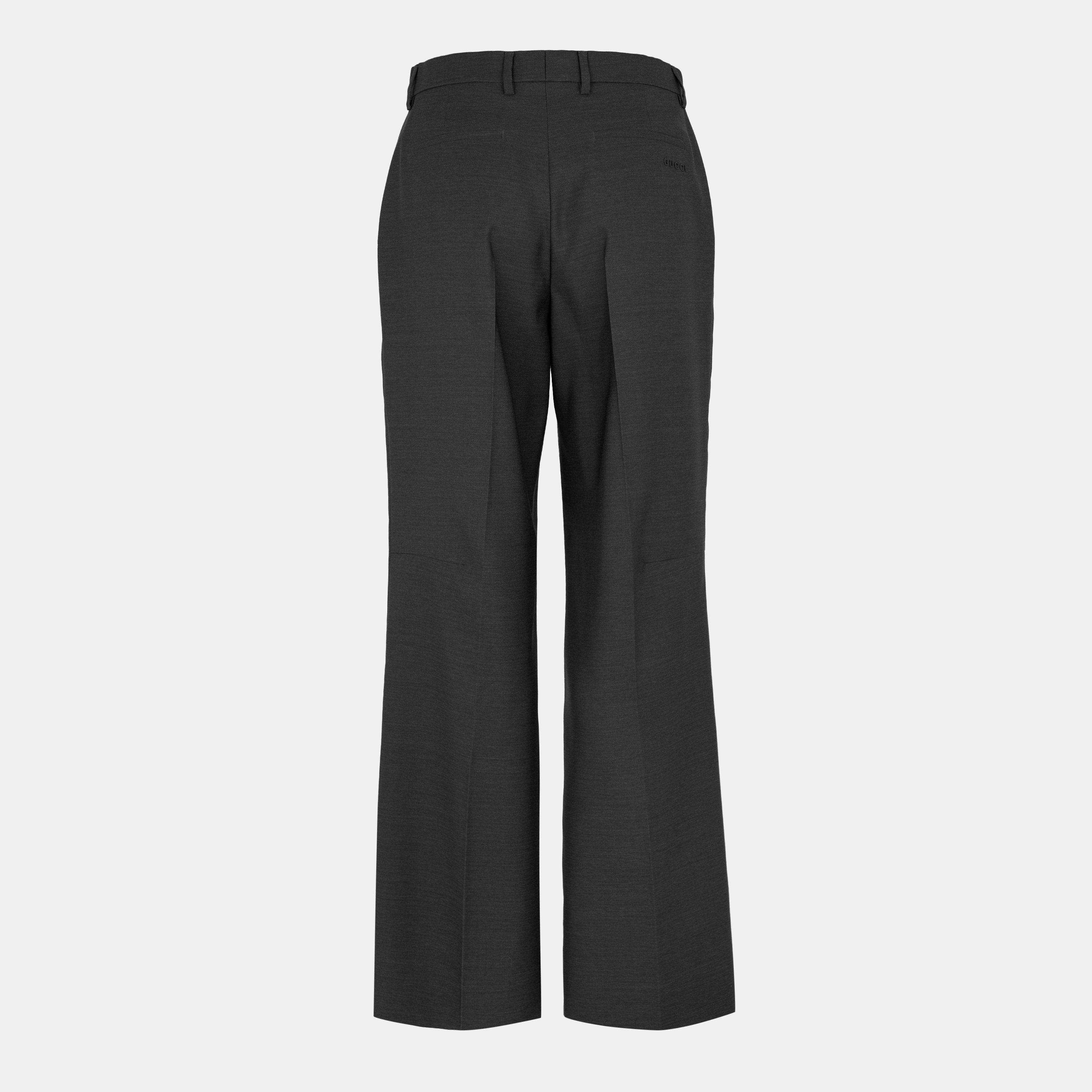 Medium Grey - Gucci - Oversized Wide Leg Trousers - 2