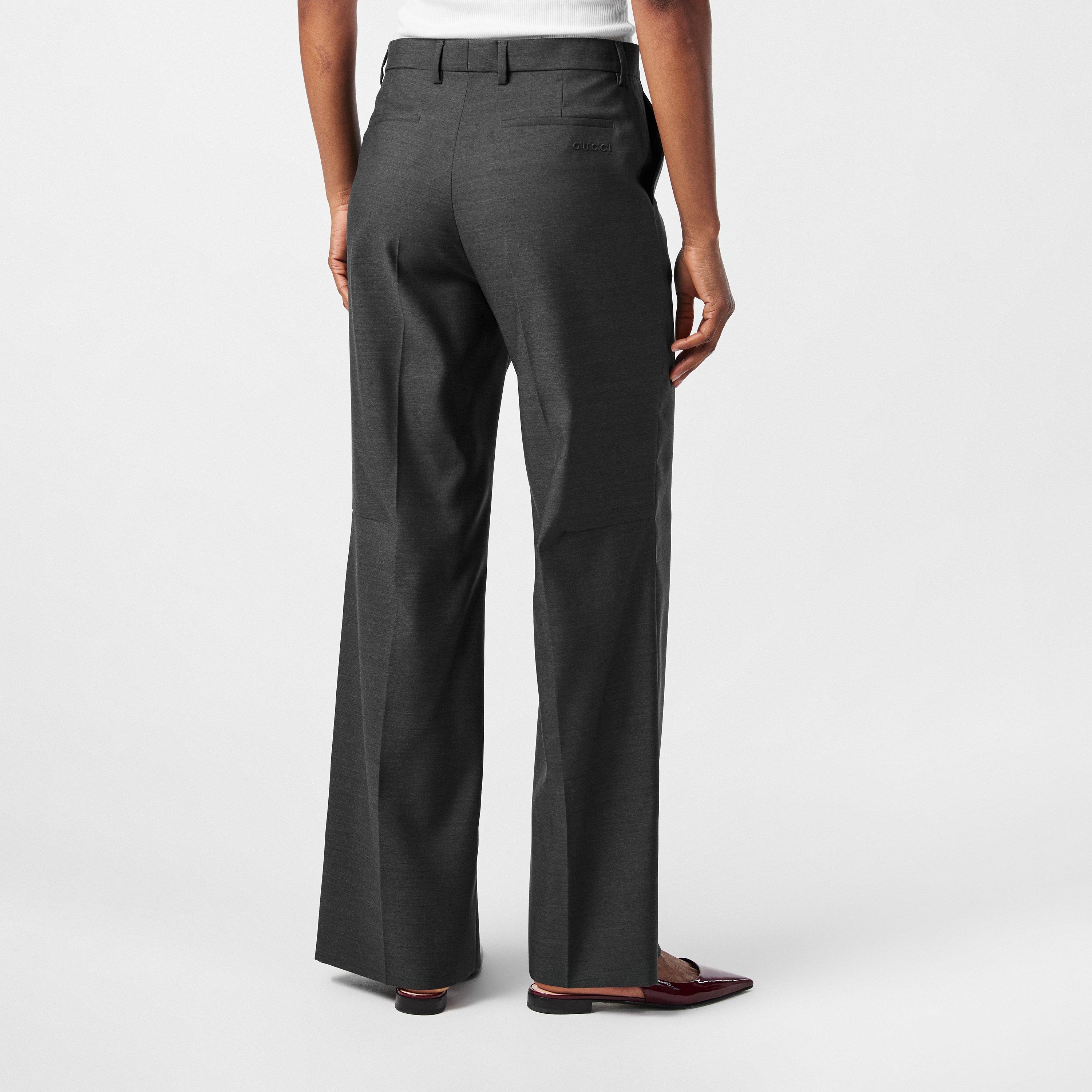 Medium Grey - Gucci - Oversized Wide Leg Trousers - 4