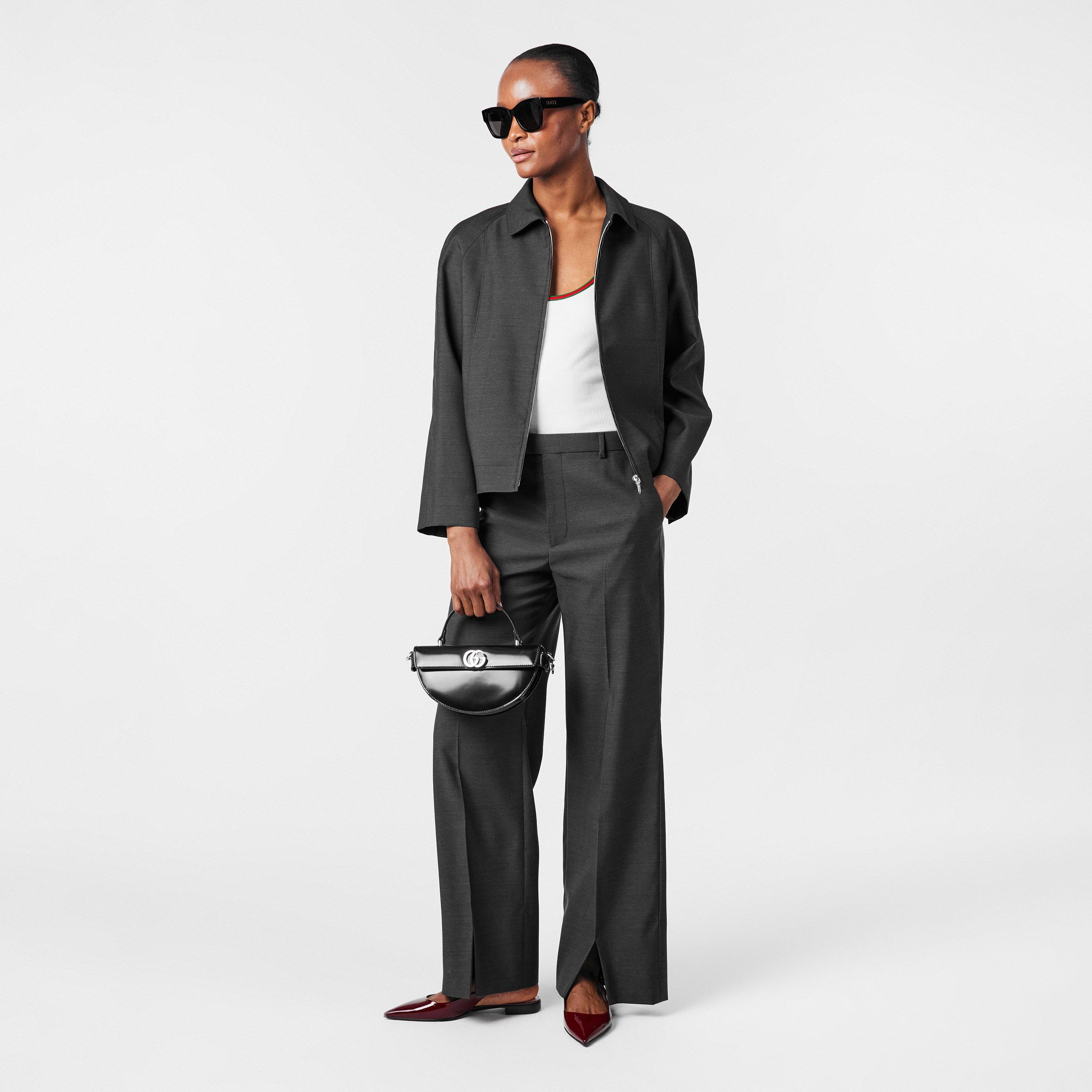 Medium Grey - Gucci - Oversized Wide Leg Trousers - 6