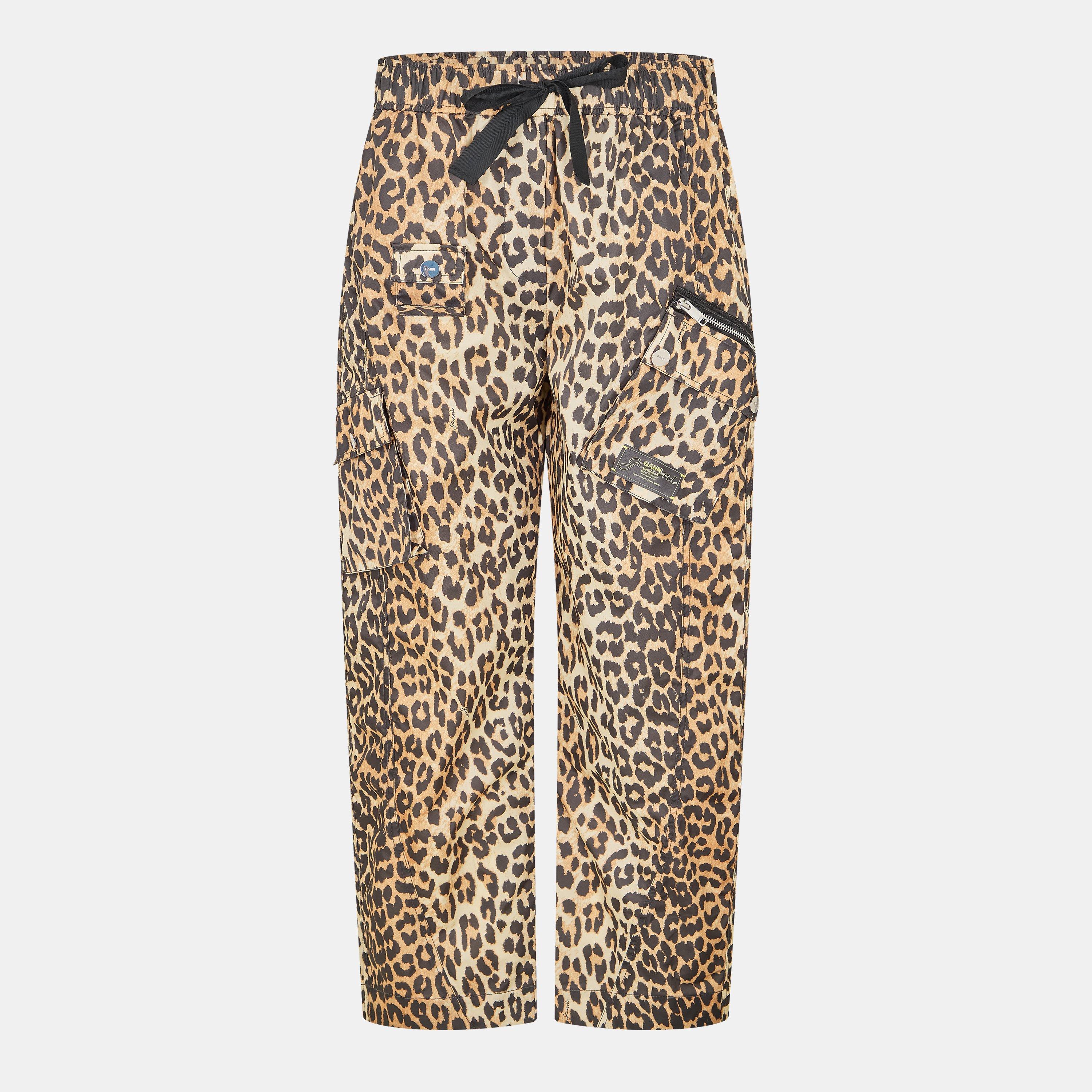 Ganni Women's Duchss Trainer Cargo Trousers - Leopard - Size 8 (34)