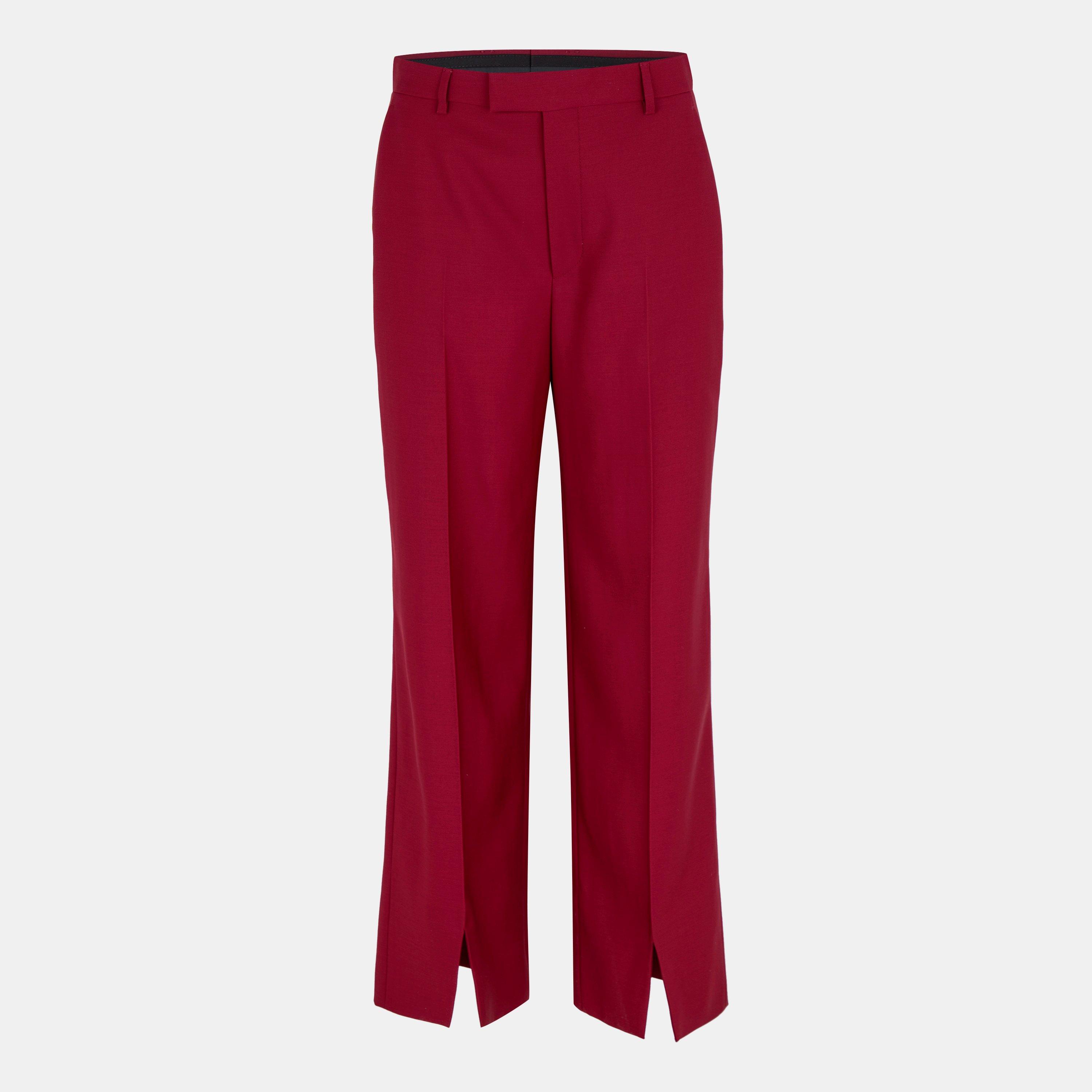 Gucci Oversized Wide Leg Trousers - Rosso Ancora - Size 40 (UK 8)