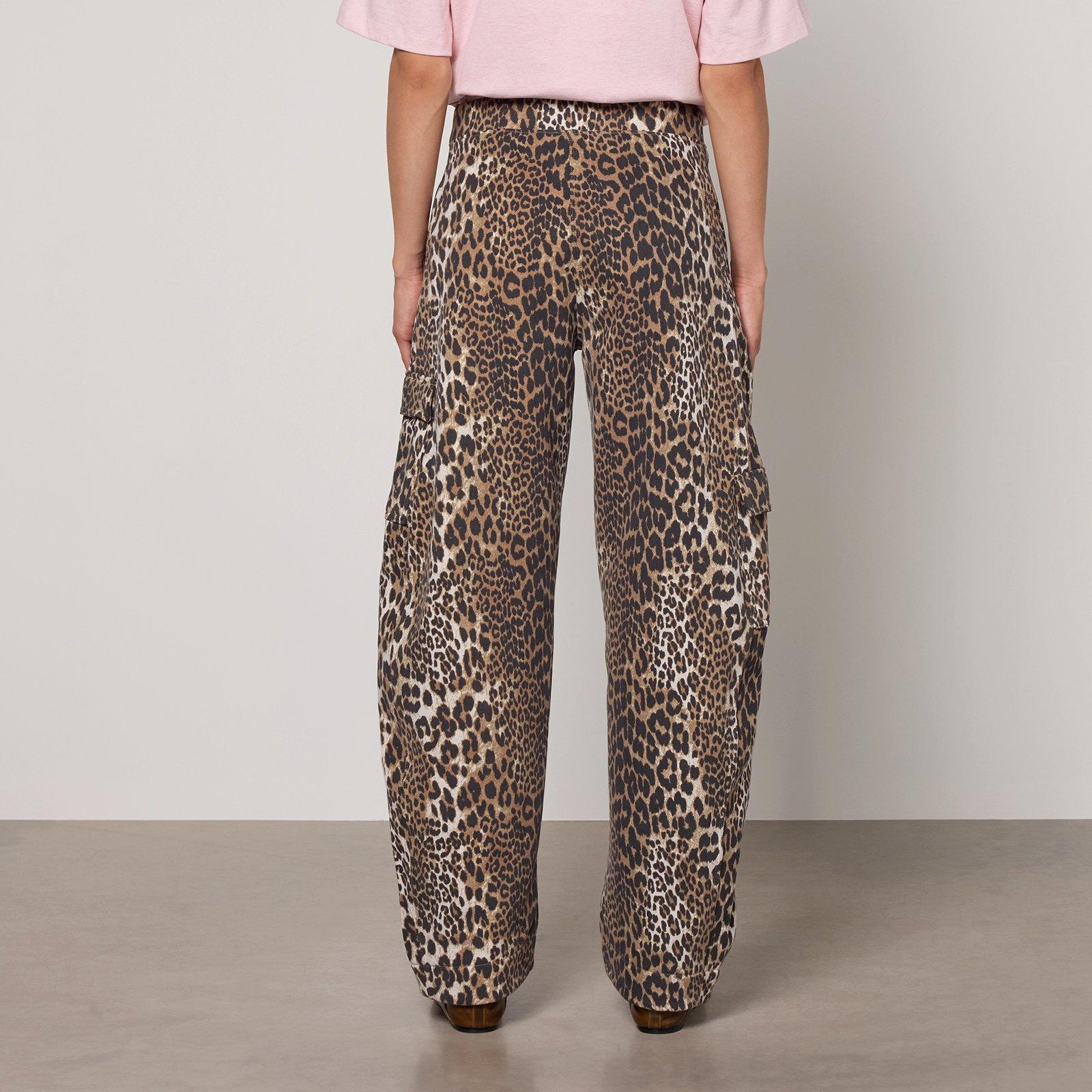 Leopard - Ganni - Women's Open Hem Fleece Joggers - 2