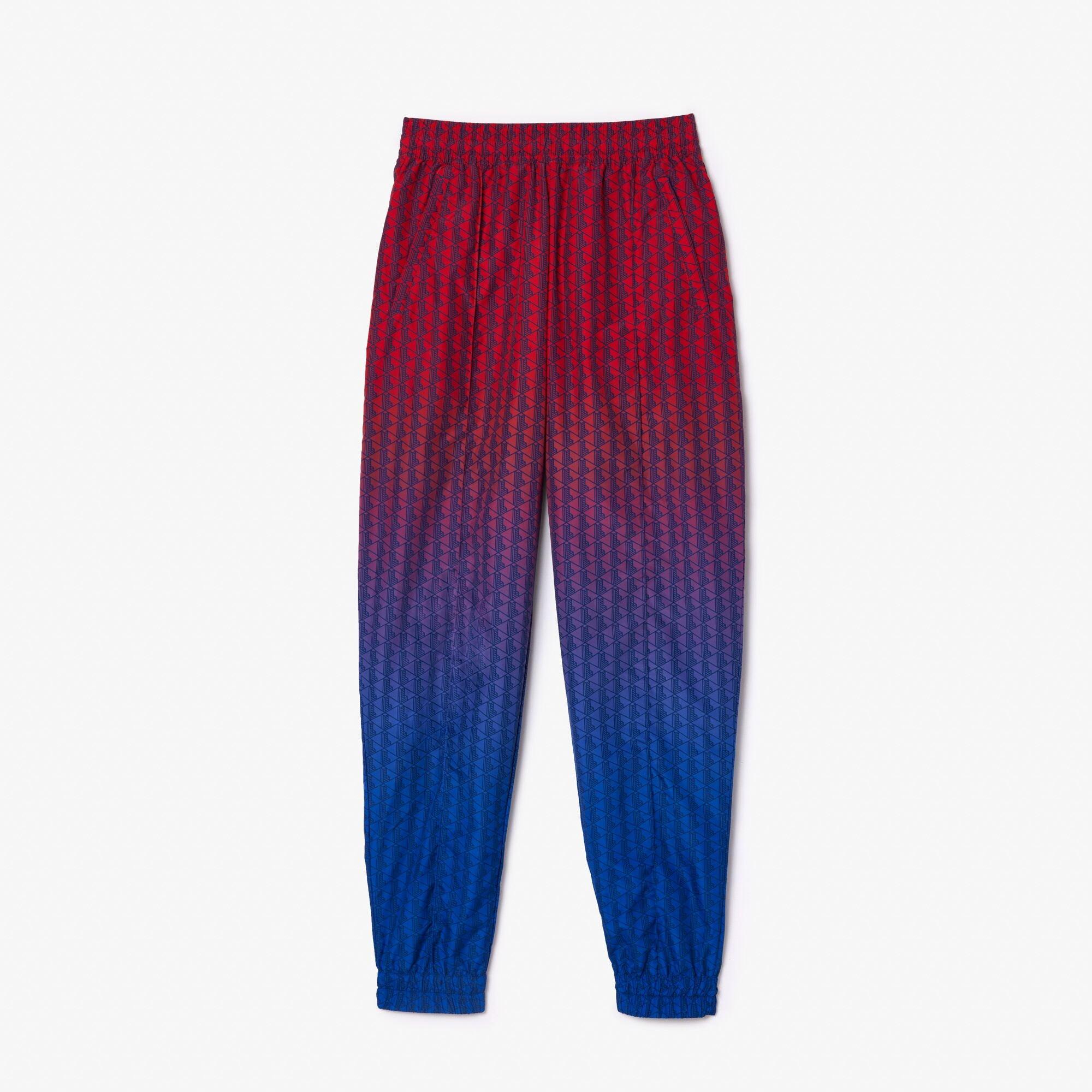 Red/Cobalt - Lacoste - Women's Closed Hem Woven Tracksuit Joggers - 1