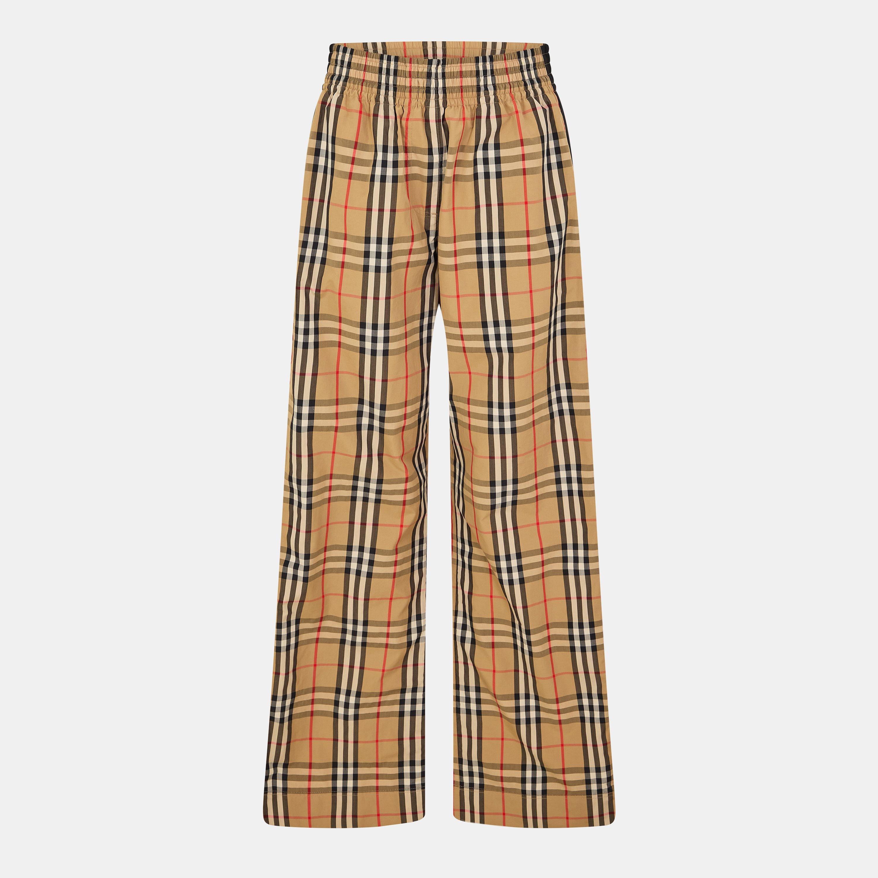 Burberry Women's Check High Waisted Wide Leg Trousers - AB Ip Chk - Size 12 (M)