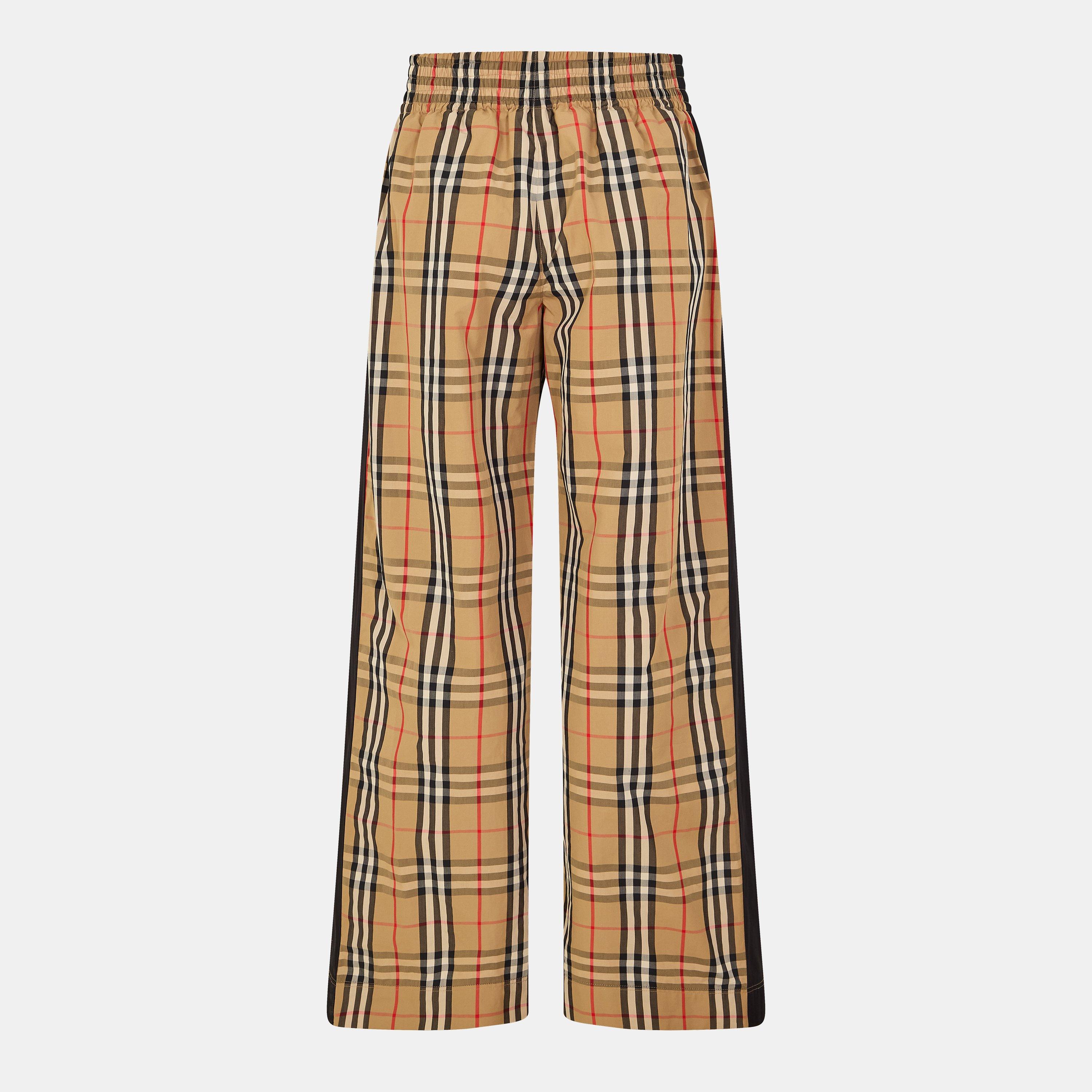 AB Ip Chk - Burberry - Women's Check Wide Leg Trousers - 2