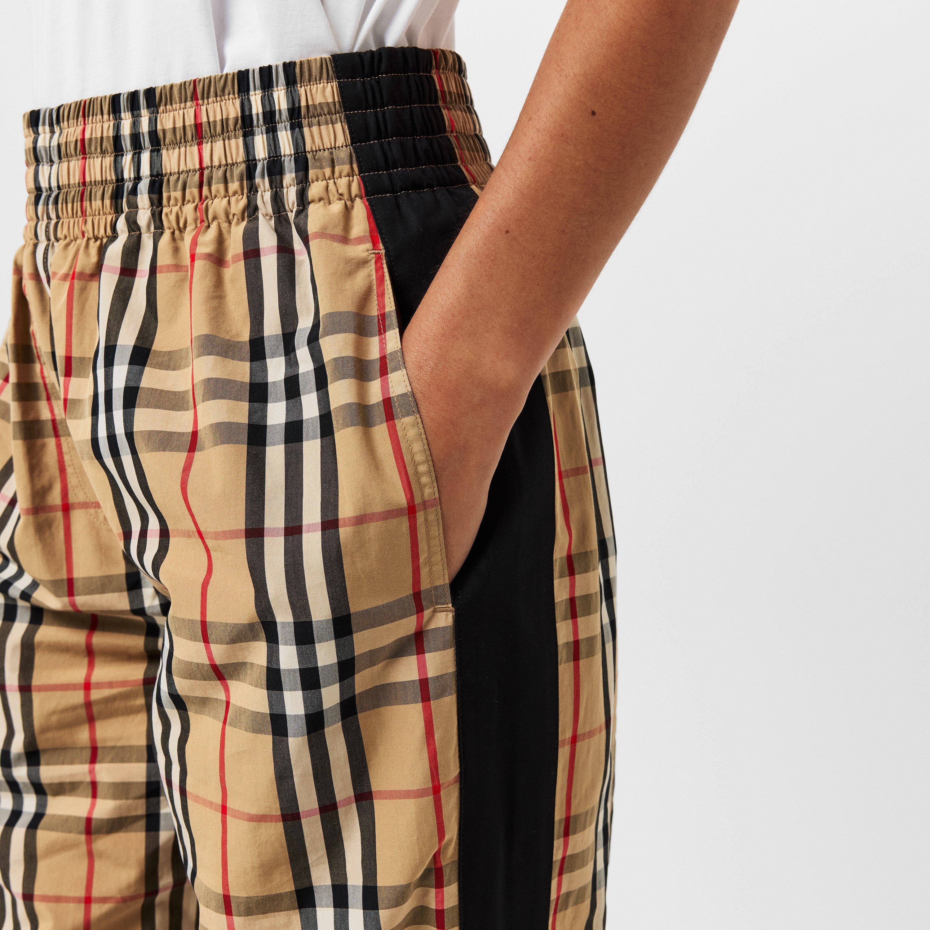 AB Ip Chk - Burberry - Women's Check Wide Leg Trousers - 5