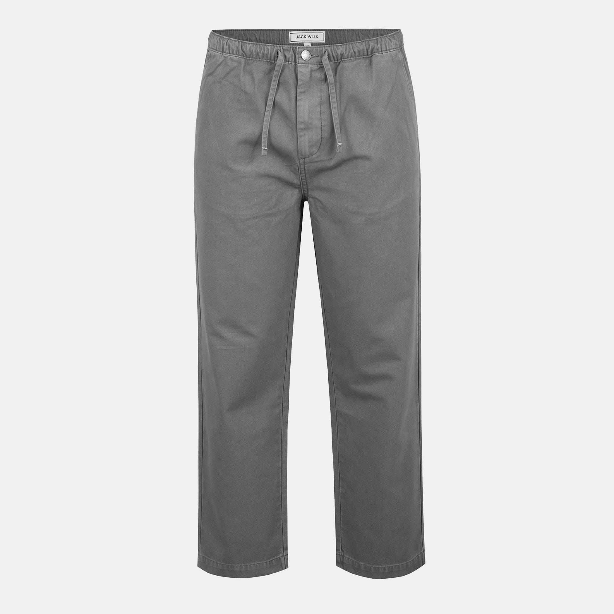 Washed Slate - Jack Wills - Men's Canvas Wide Leg Trousers - 1