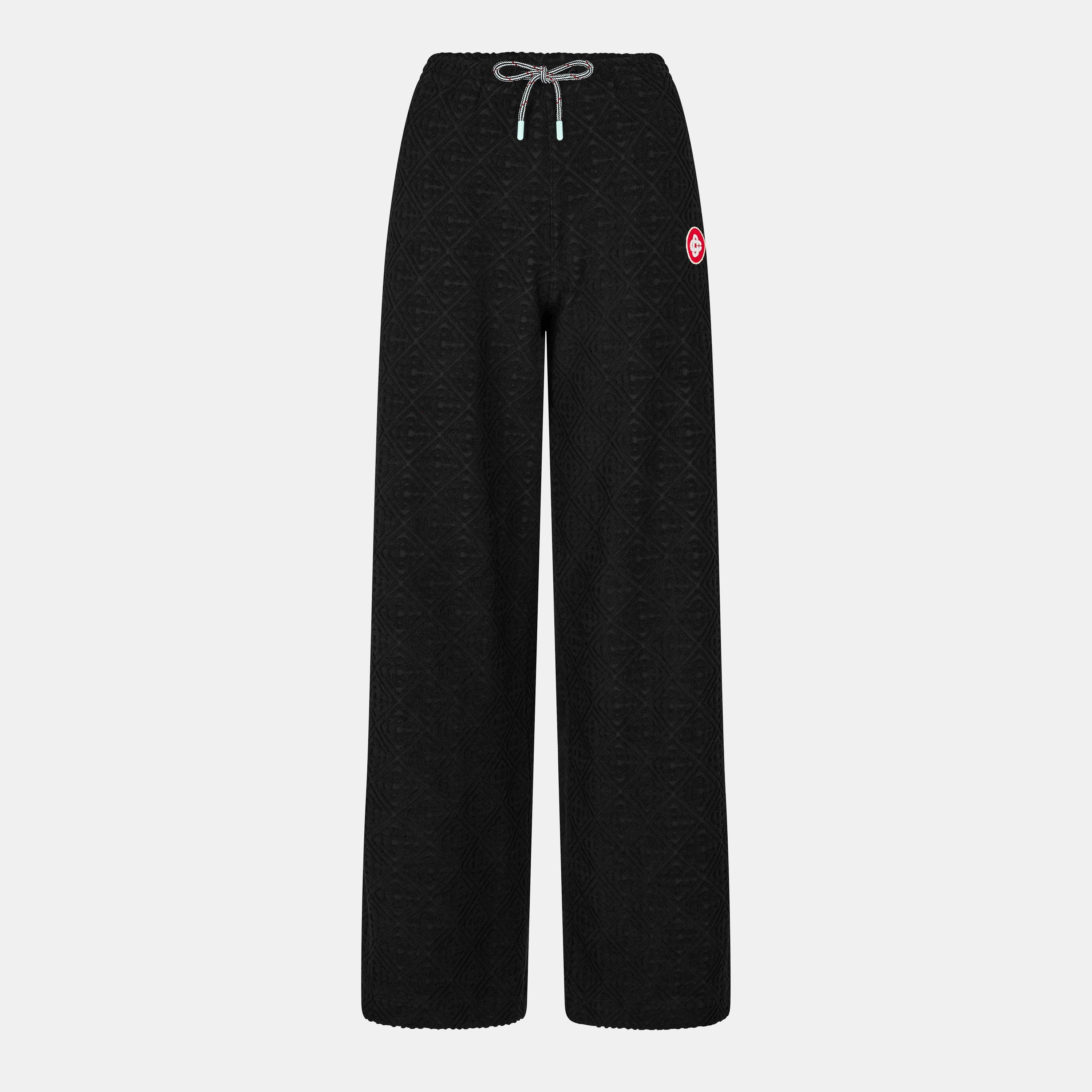 Black - Casablanca - Women's Towelling Wide Leg Trouser - 1