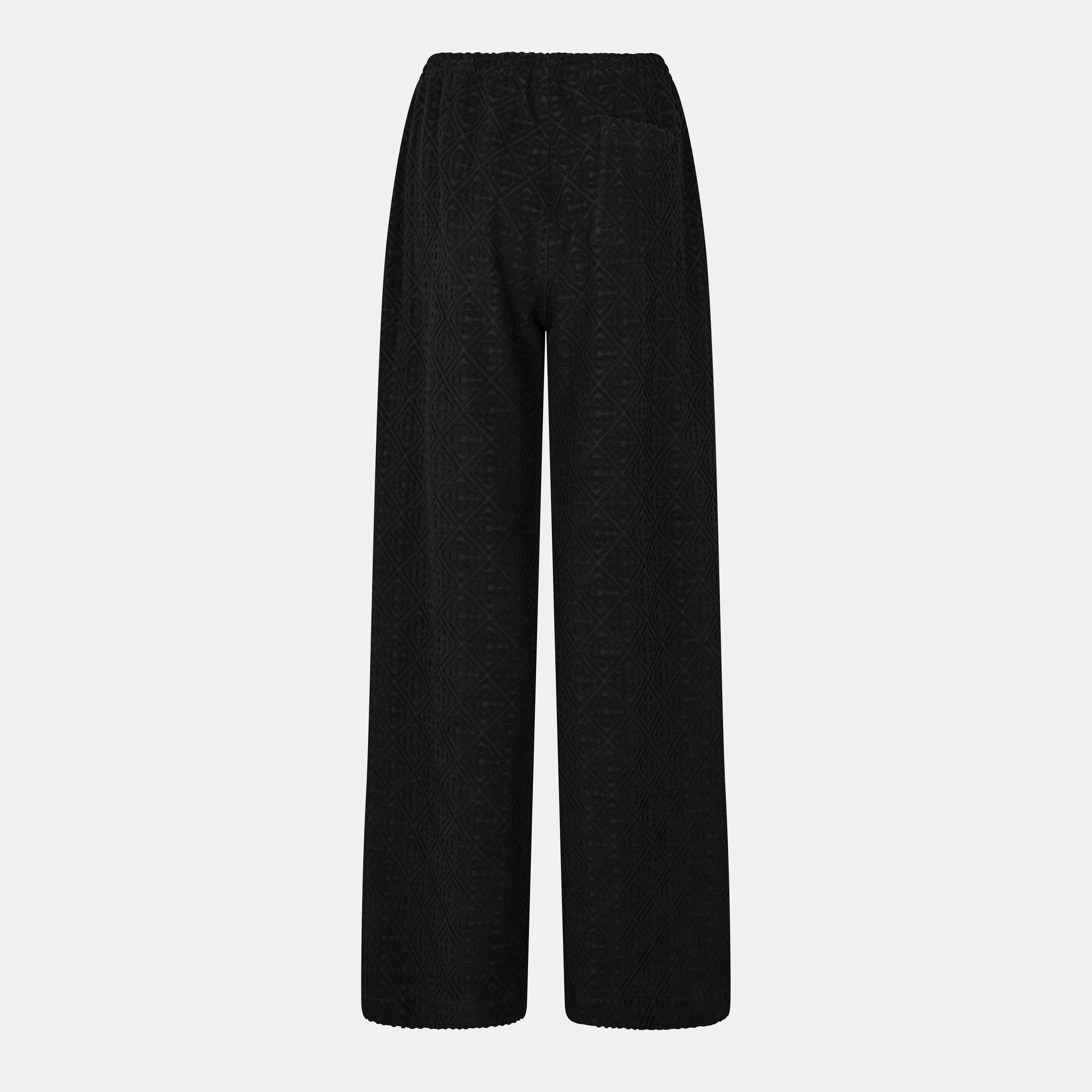 Black - Casablanca - Women's Casa Towelling Wide Leg Trousers - 2