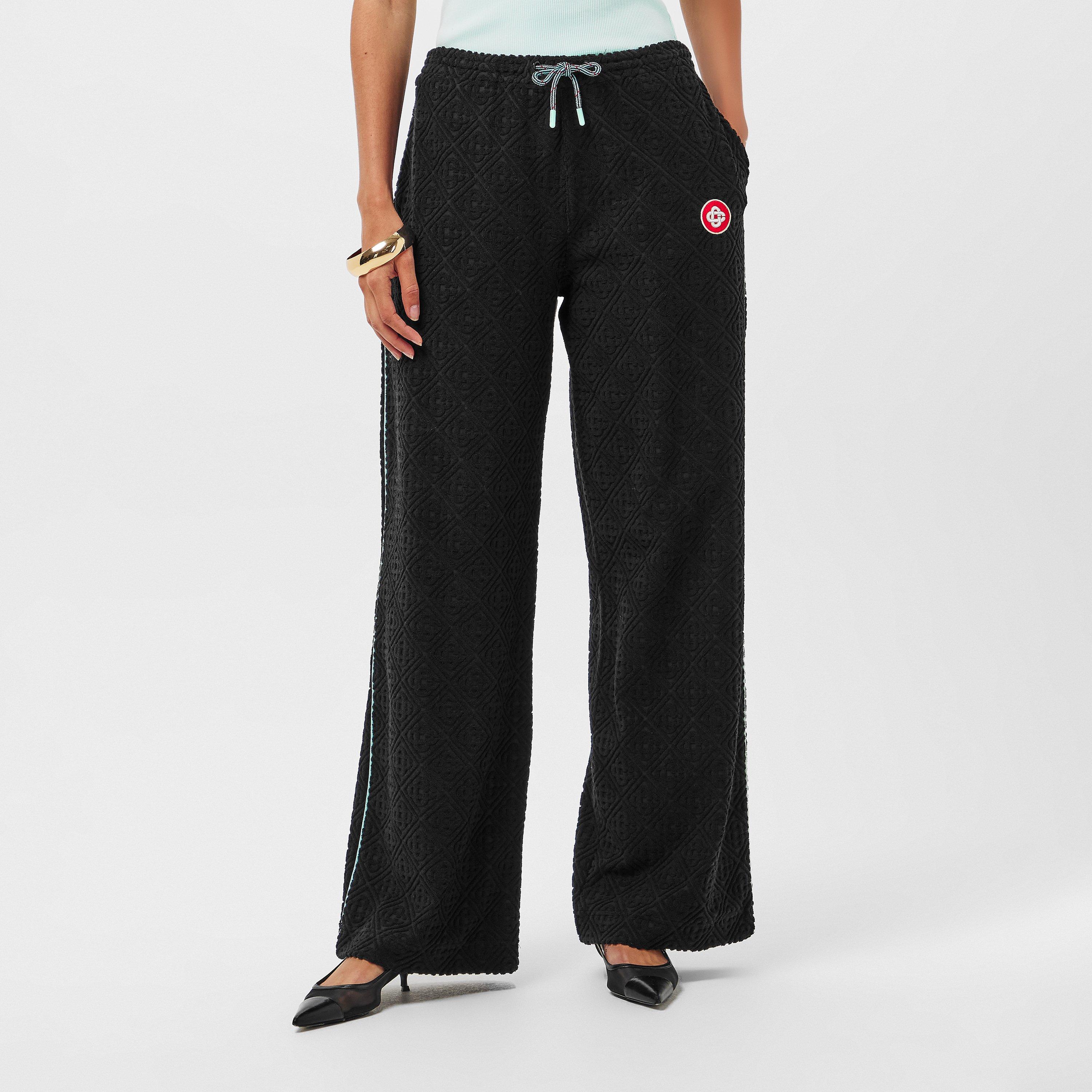 Black - Casablanca - Women's Casa Towelling Wide Leg Trousers - 3