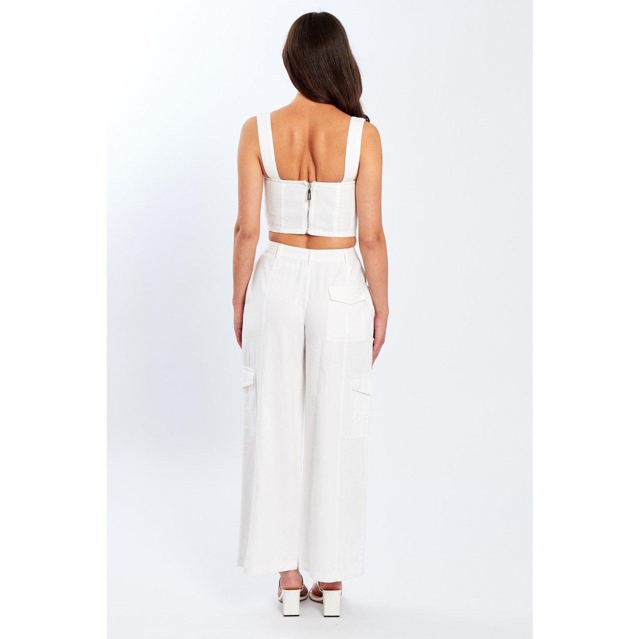 White - Influence - Wide Leg Trousers - 2