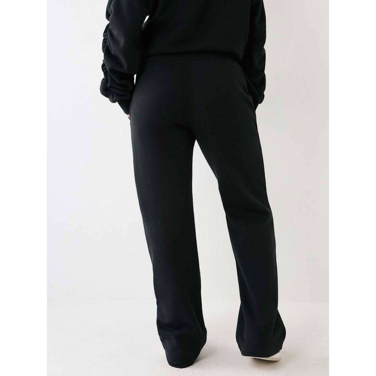Jet Black - True Religion - Open Hem Fleece Joggers - 2
