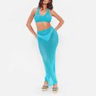 BLEU - I Saw It First - ISAWITFIRST Lace Up Crochet Knit Maxi Skirt Co-Ord - 2