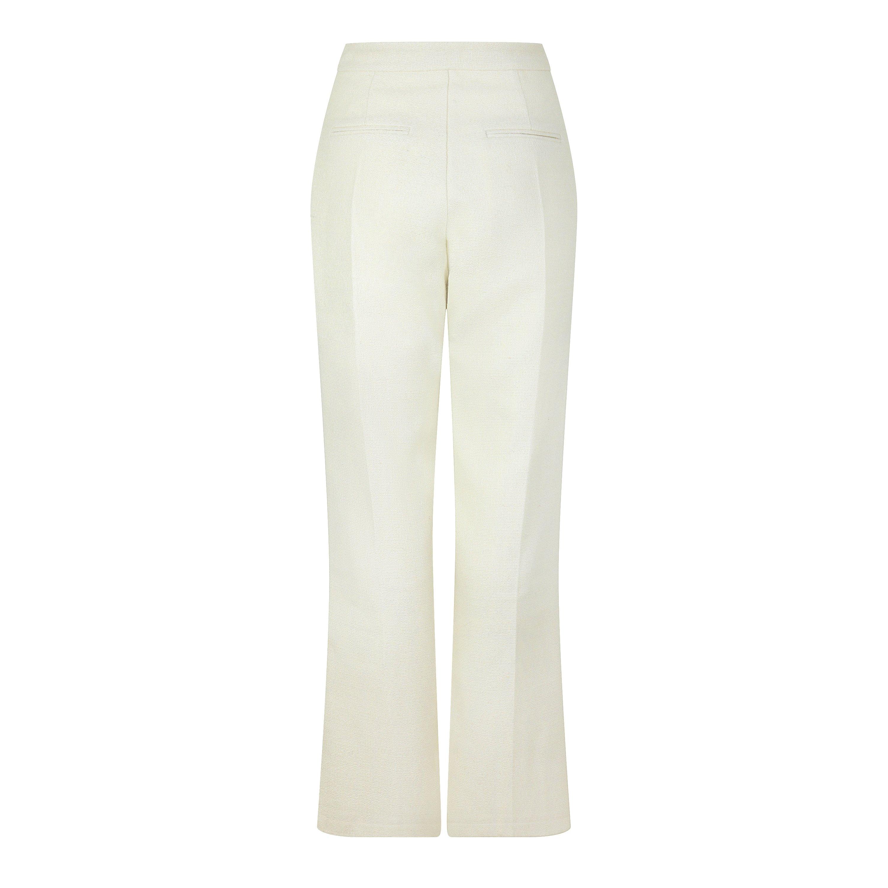 White - Odd Muse - Odd Muse Tweed Slim Flare Trousers - 2