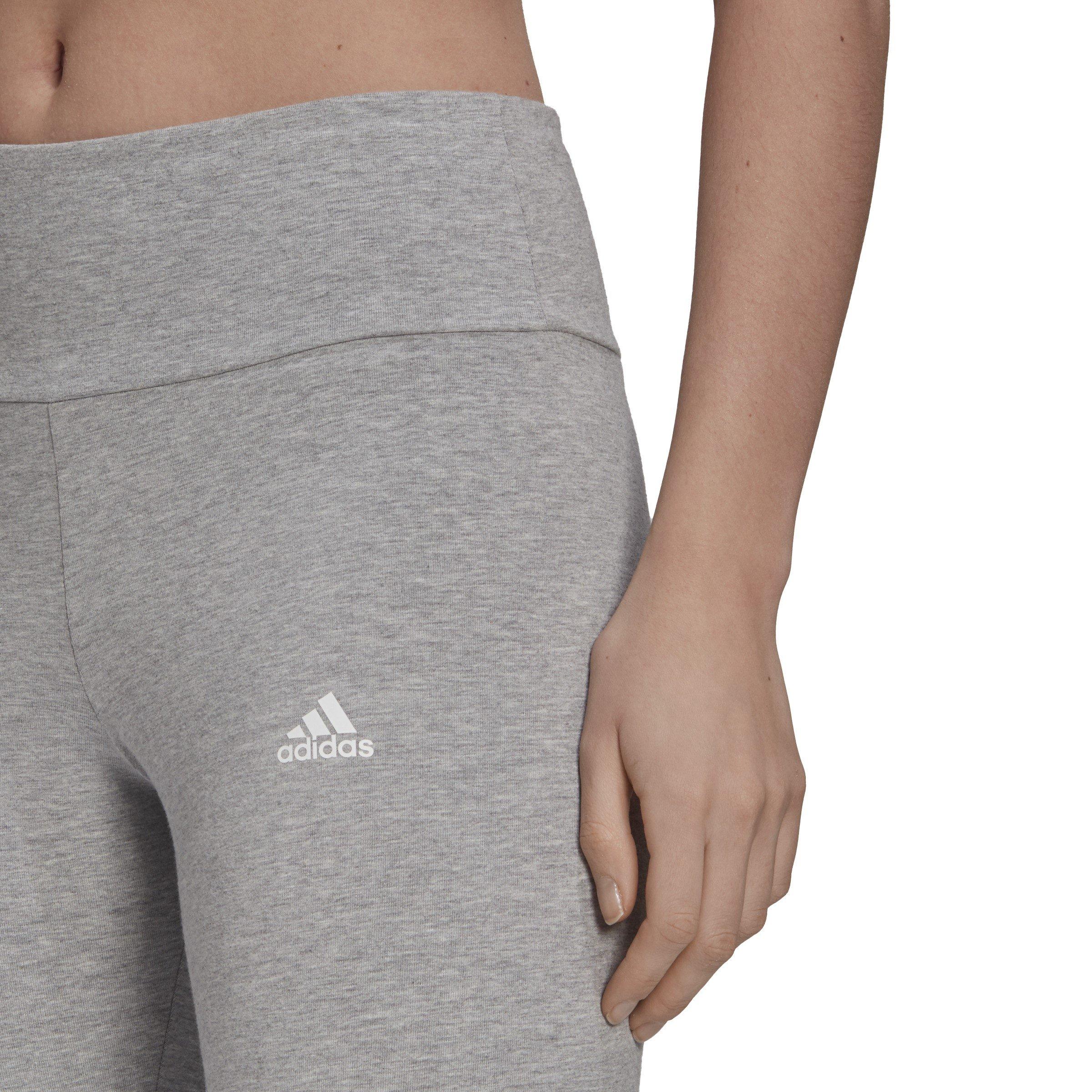 M.Grey/White - adidas - Essentials Logo Womens High Waisted Leggings - 5
